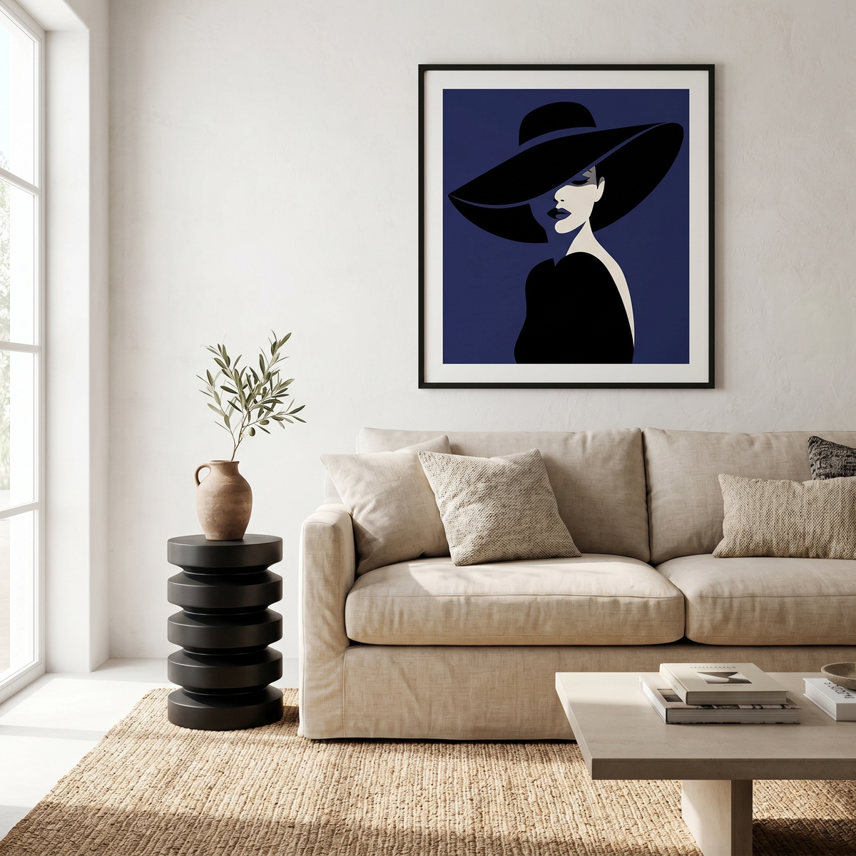 Table d'Appoint Tunisie | Bout de Canapé Noir Design Sculptural | Fiolla Home