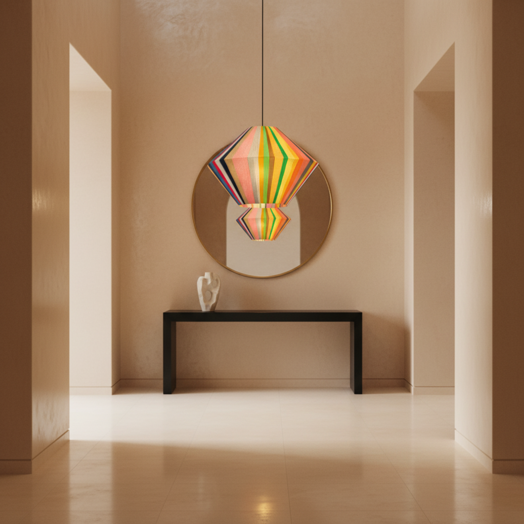 Suspension Géométrique Multicolore | Coton Handmade | Tunisie