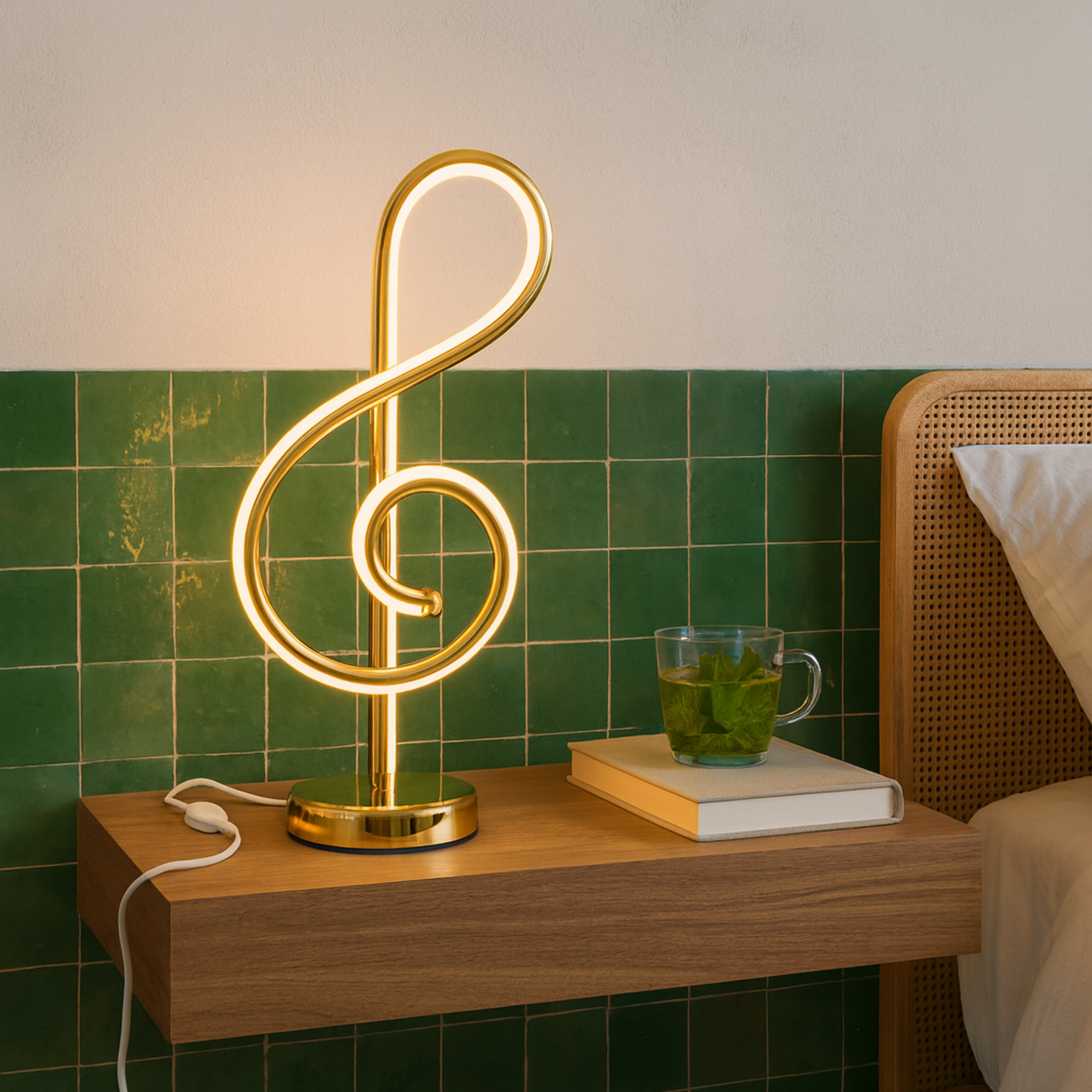 Veilleuse LED Tunisie Clé de Sol | Lampe de Chevet | Fiolla Home