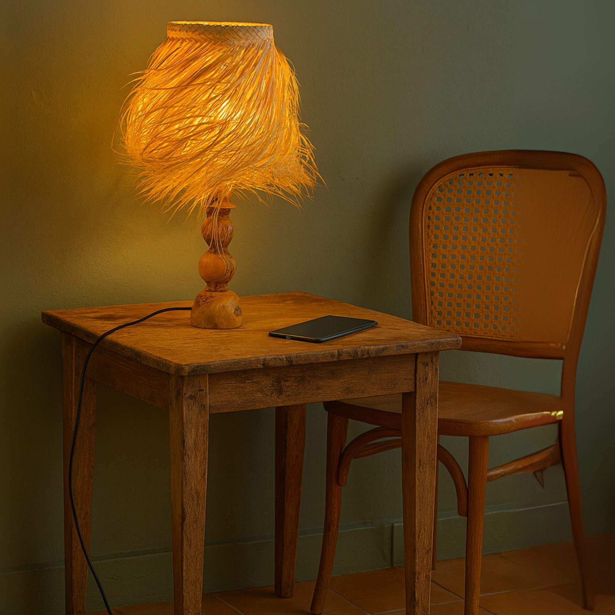 Veilleuse Bohème en Palmier | Bois d’Olivier | Fiolla Home