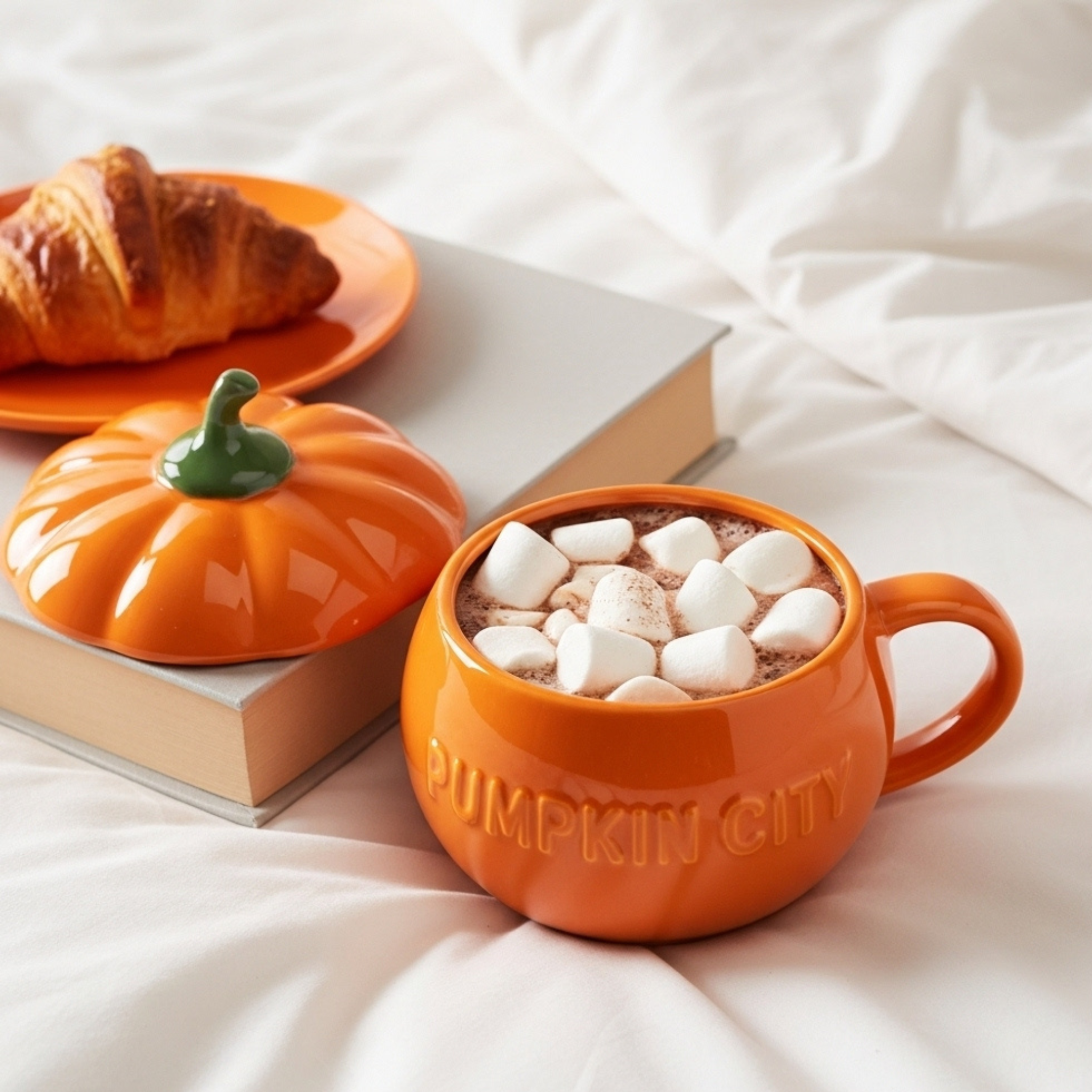 Mug Citrouille Céramique avec Couvercle – Pumpkin City