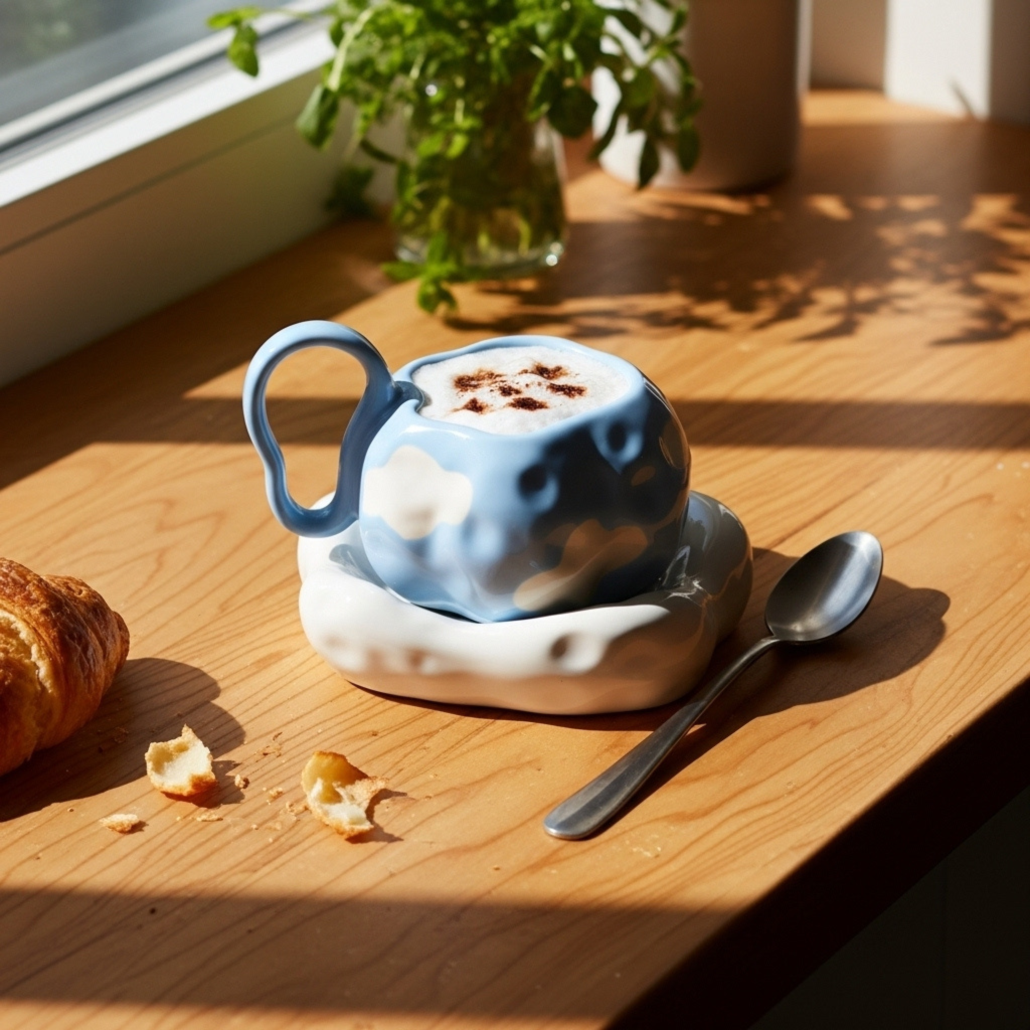 Mug Nuages avec Sous-Tasse – Céramique Créative Tunisie | Fiolla Home