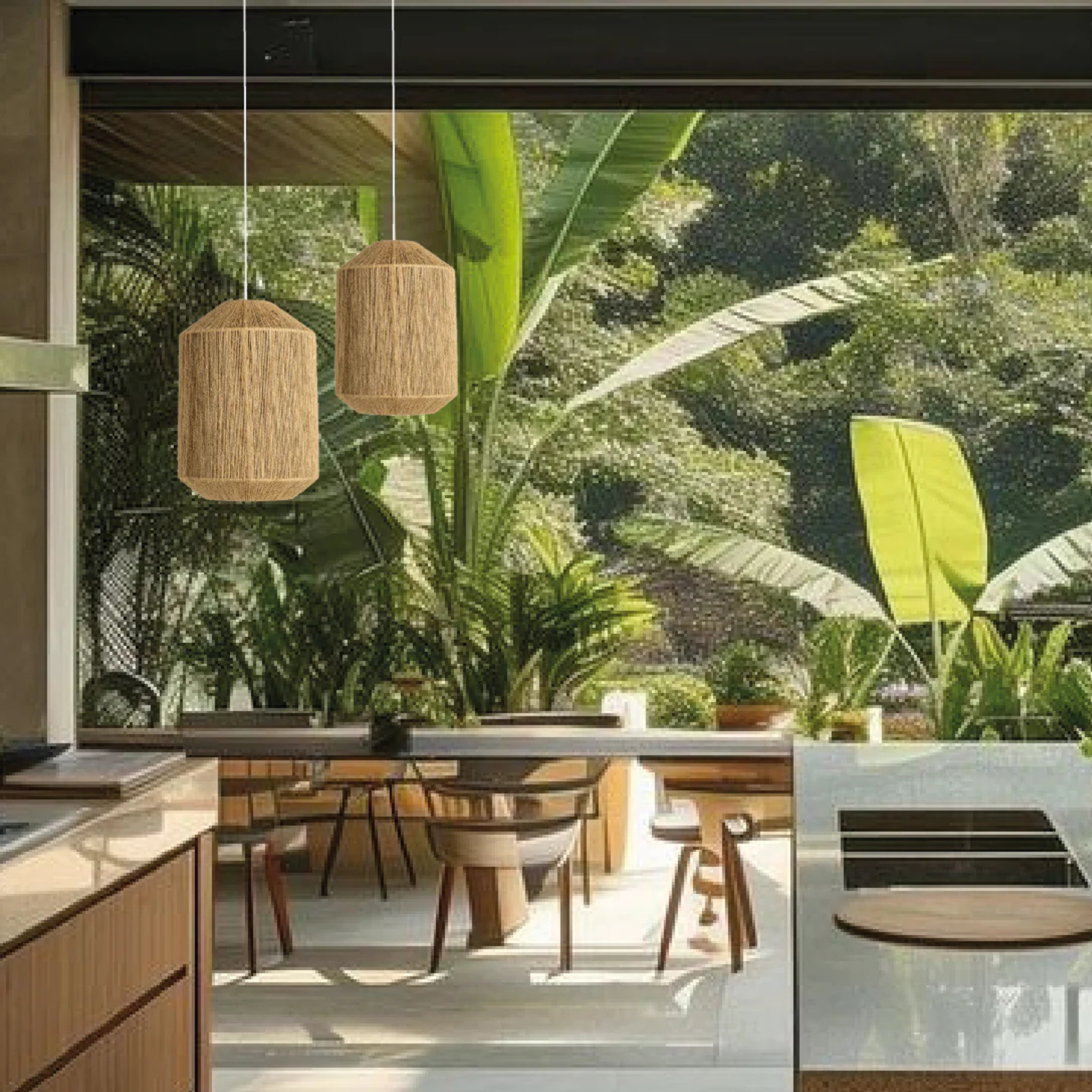 Suspension Jute Astra | Luminaire Bohème Naturel | Fiolla Home