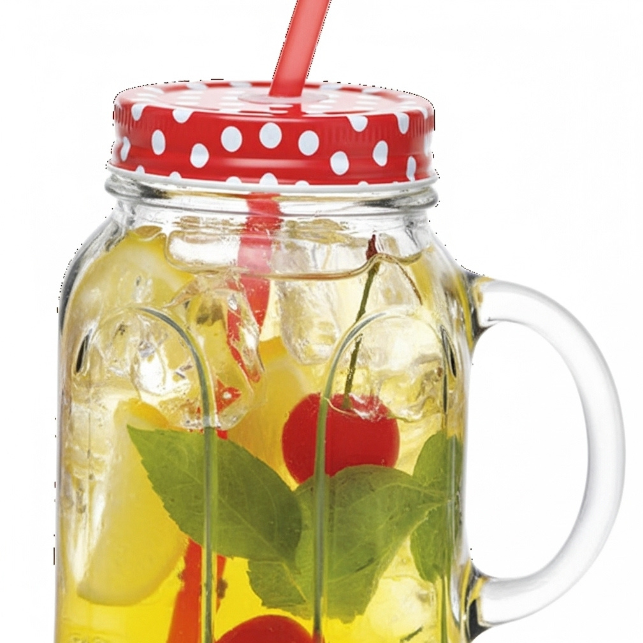 Chope en Verre Style Mason Jar avec Couvercle et Paille | Fiolla Home