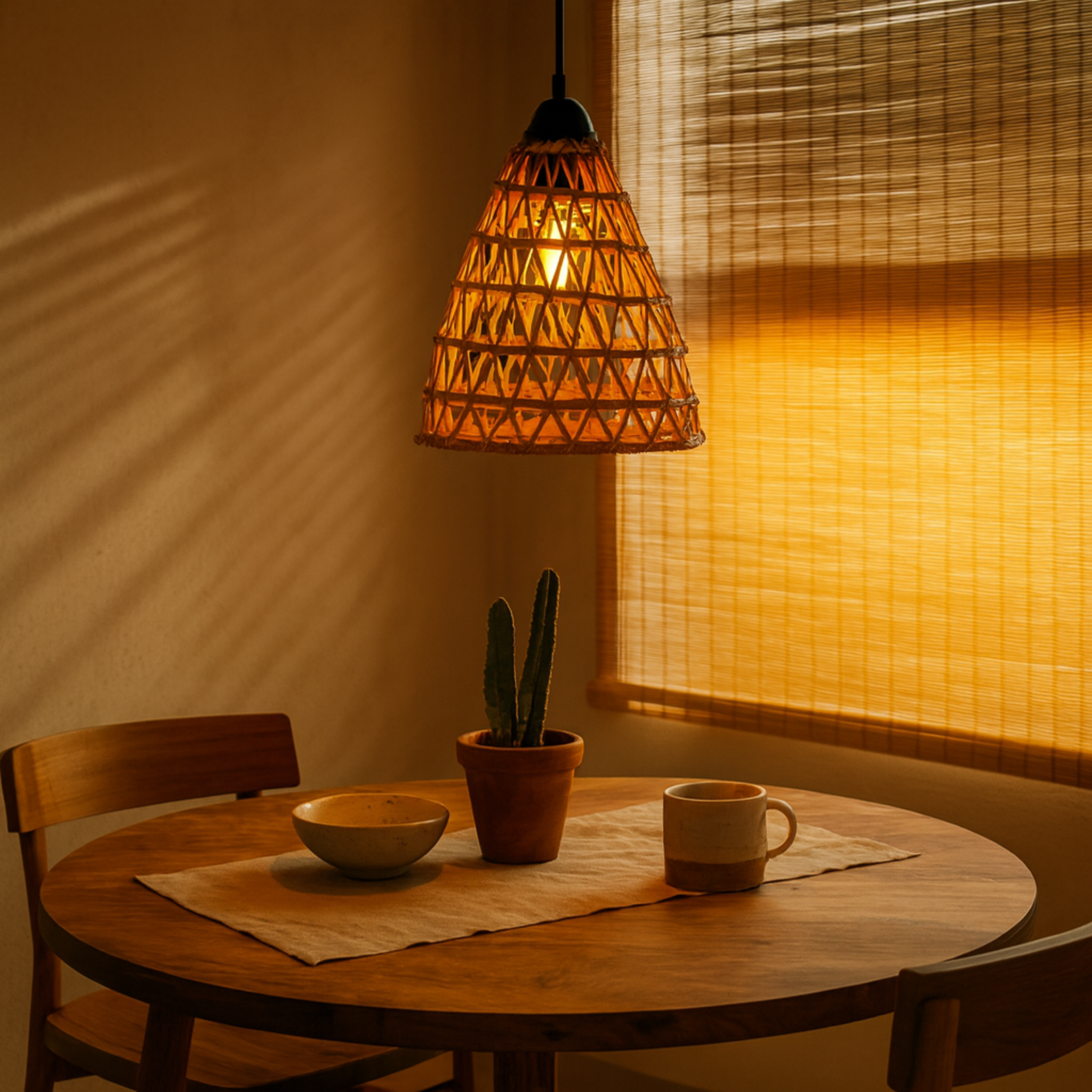 Lustre palmier Tunisie | Cône ajouré bohème chic | Fiolla Home