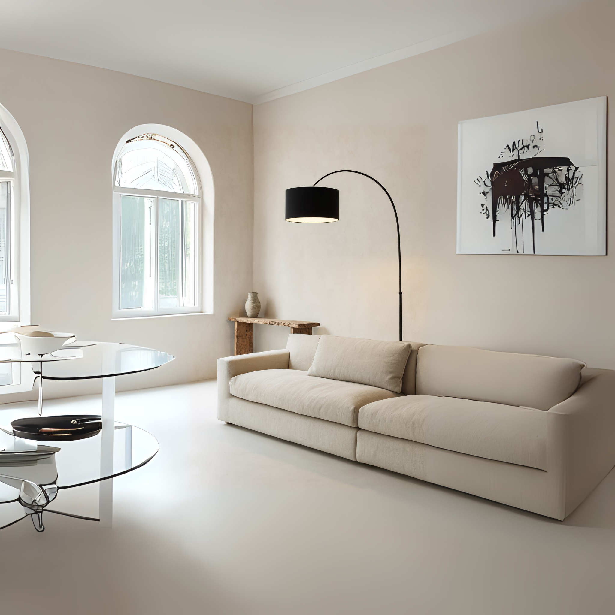 Luminaire Lampadaire Tunisie | Arc noir moderne LED | Fiolla Home