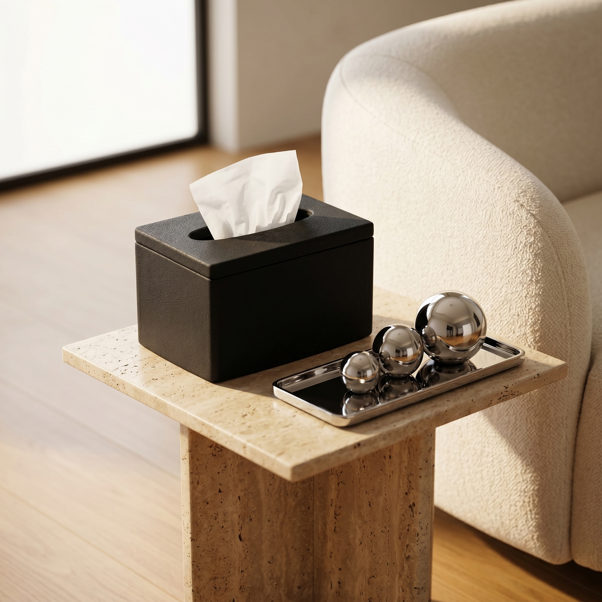 Porte-Papier Noir Mat Design Minimaliste Tunisie | Fiolla Home