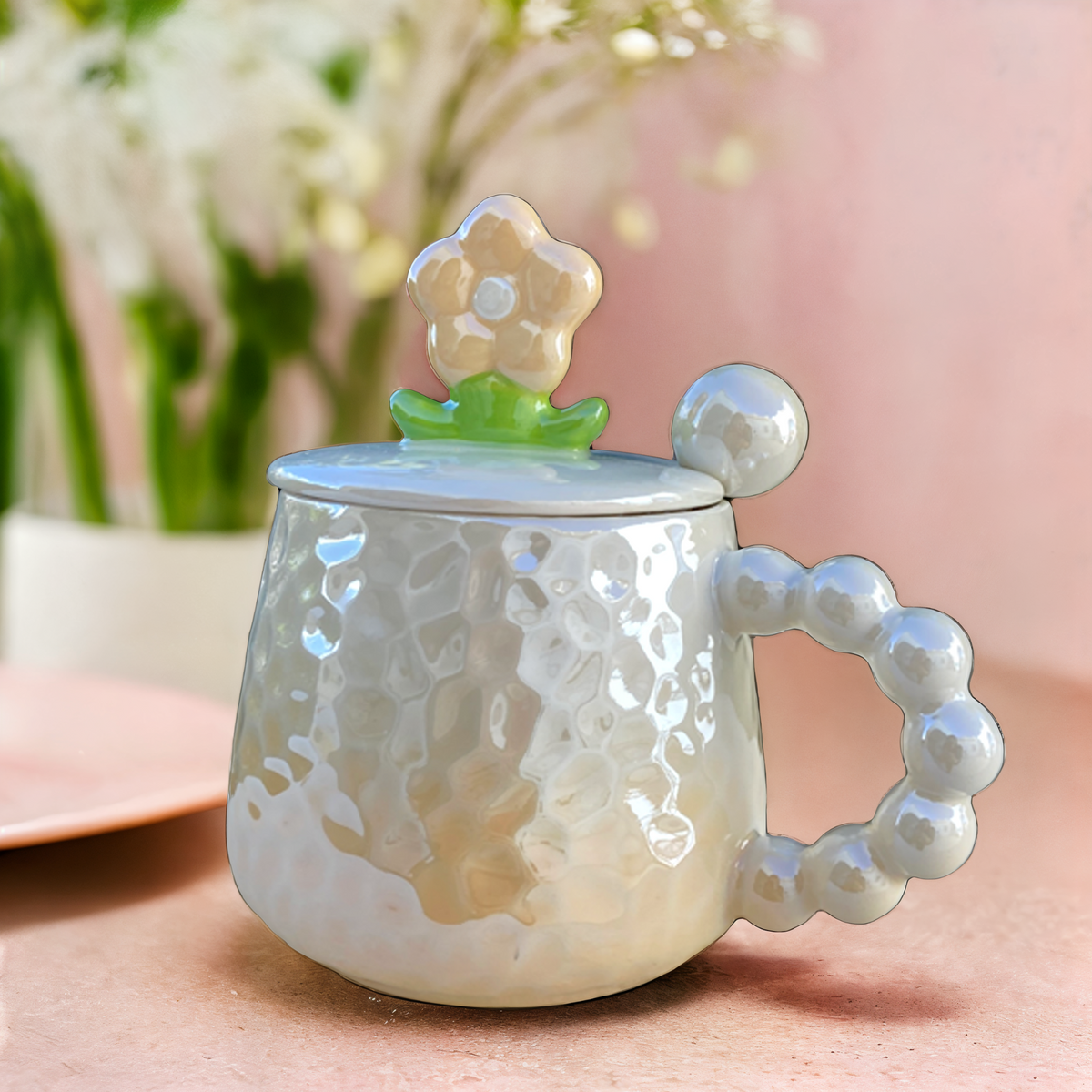 Mug Fleur Pastel en Céramique | Dégradé de Couleurs Élégant | Fiolla Home