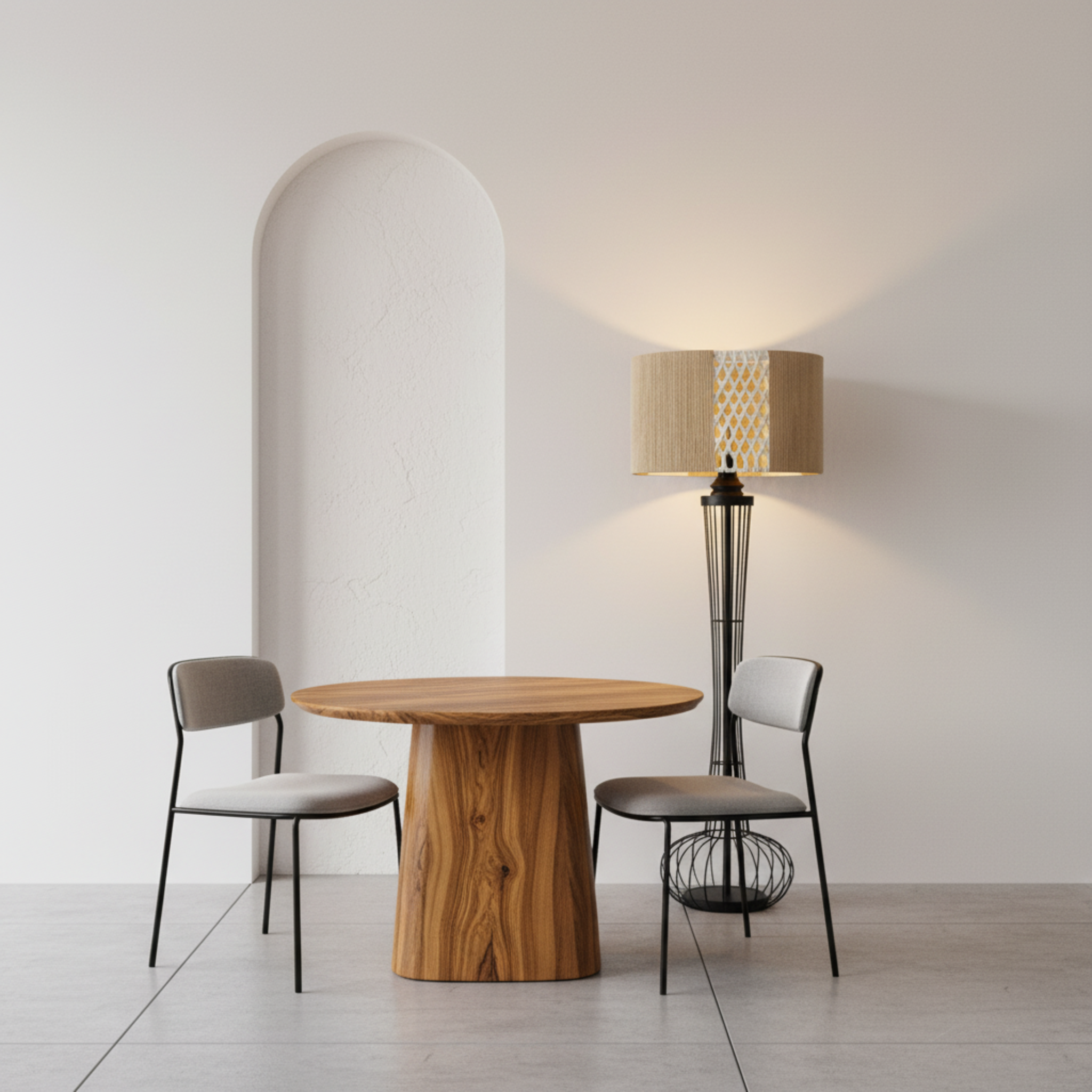 Lampadaire Jute et Macramé | Design Bohème Artisanal | Tunisie