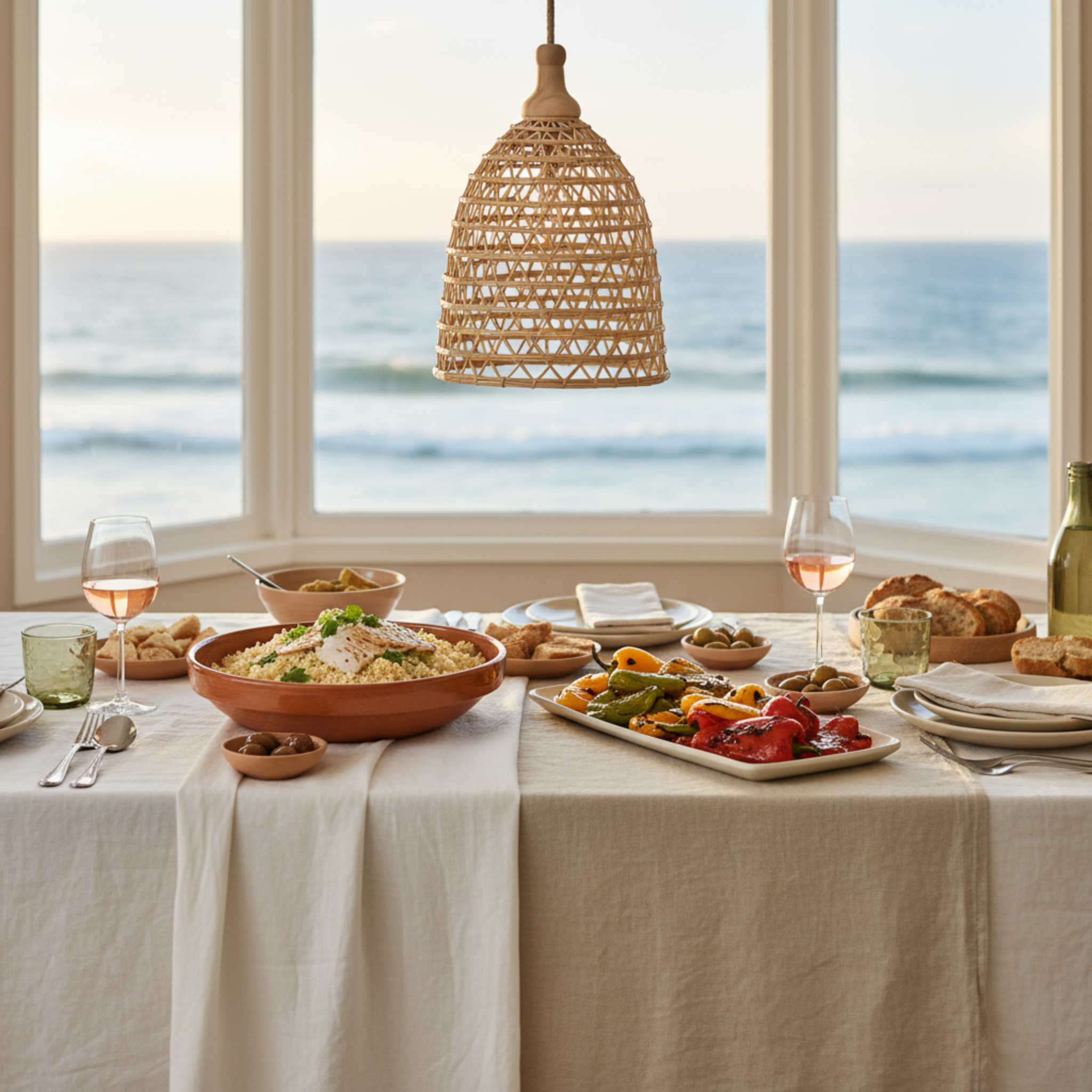 Lustre Fibres de Palmier Handmade – Suspension Tunisie