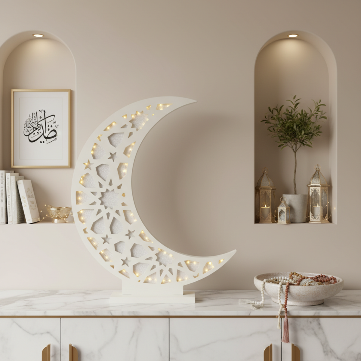 Hilal Lumineux Grand Format – Déco Ramadan Tunisie XXL