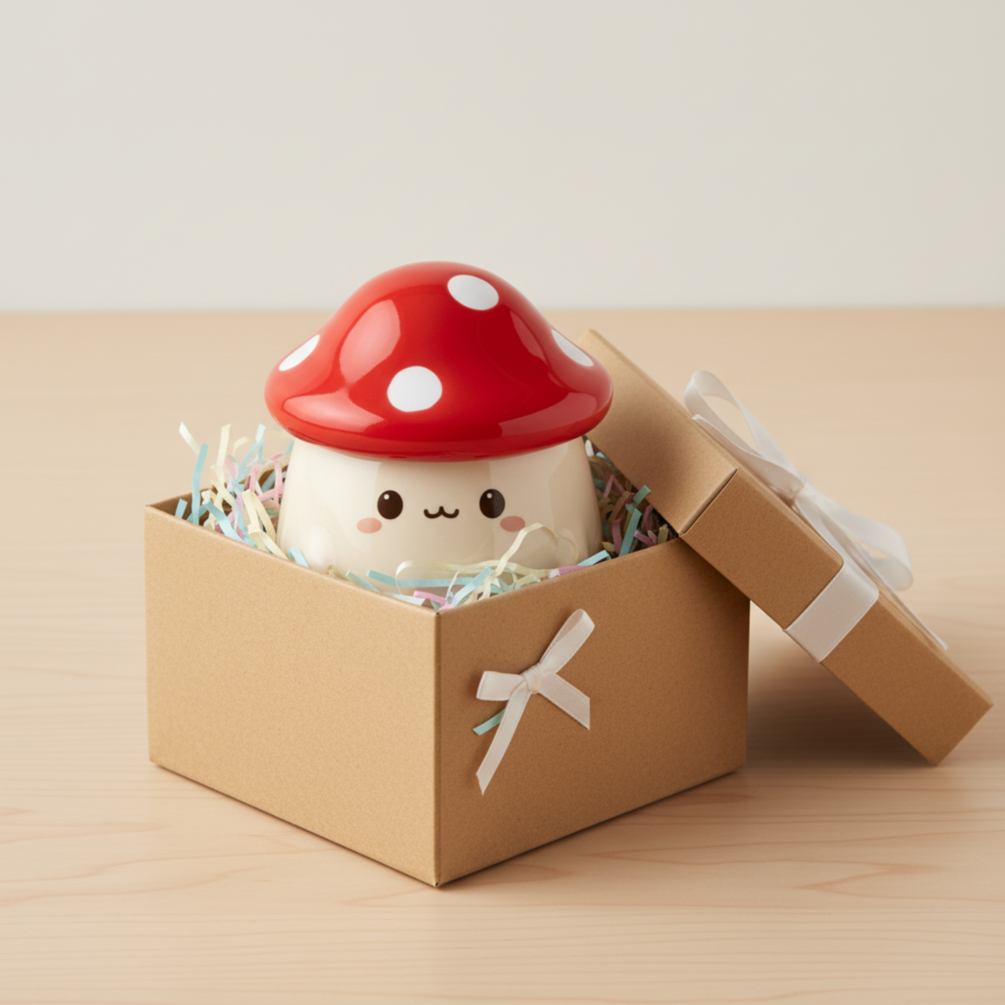 Mug Champignon Kawaii avec Couvercle – Tasse Céramique Mignonne