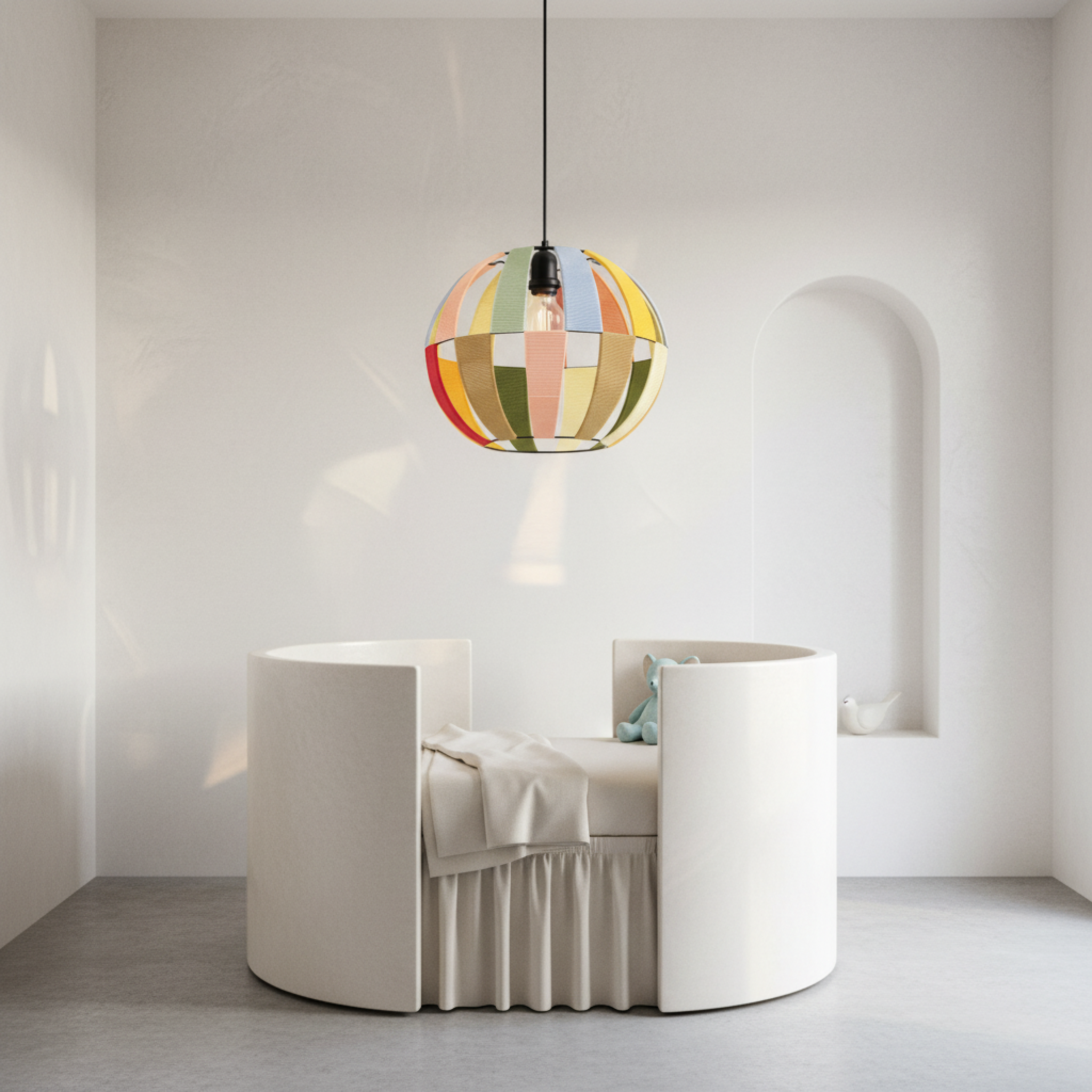 Suspension Sphérique Multicolore | Fibres Artisanales | Tunisie