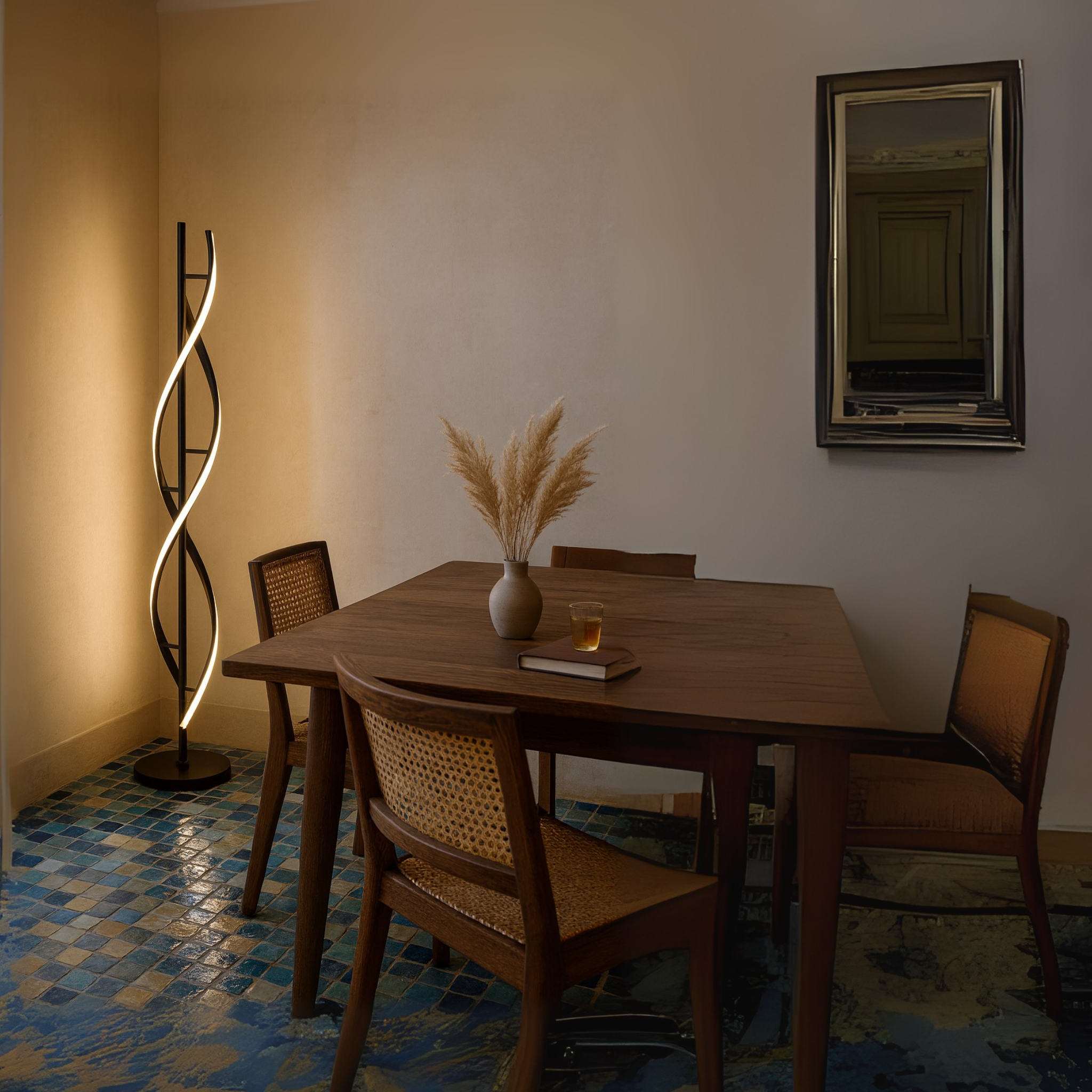 Lampadaire LED Spirale Moderne Tunisie | Fiolla Home