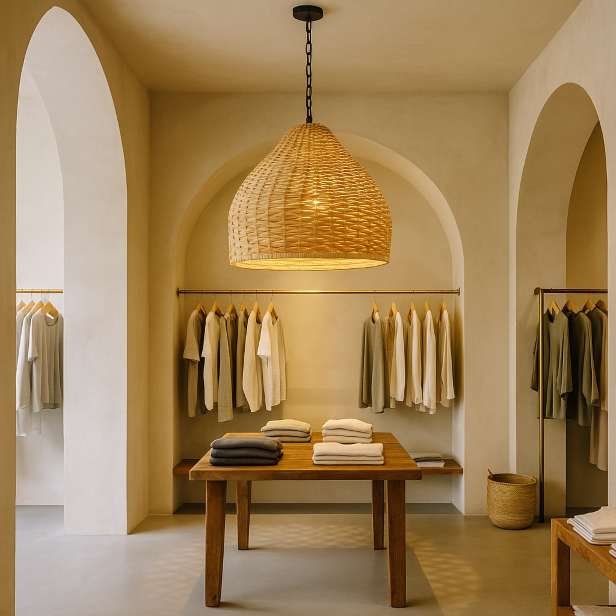 Suspension rotin sculptée | Éclairage doux & naturel | Fiolla Home