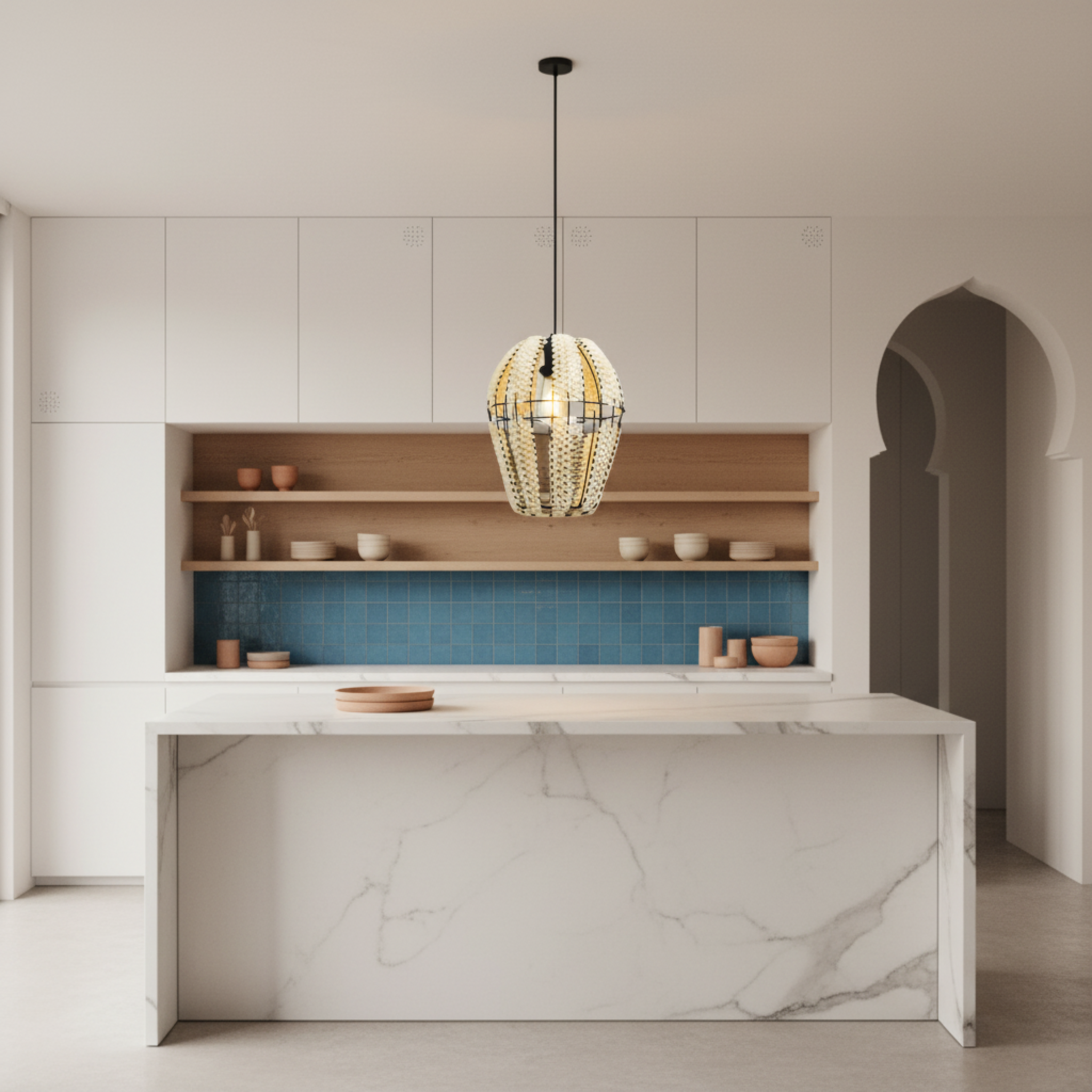 Suspension Corbeille "Vent du Sud" | Fibres Végétales & Métal | Tunisie