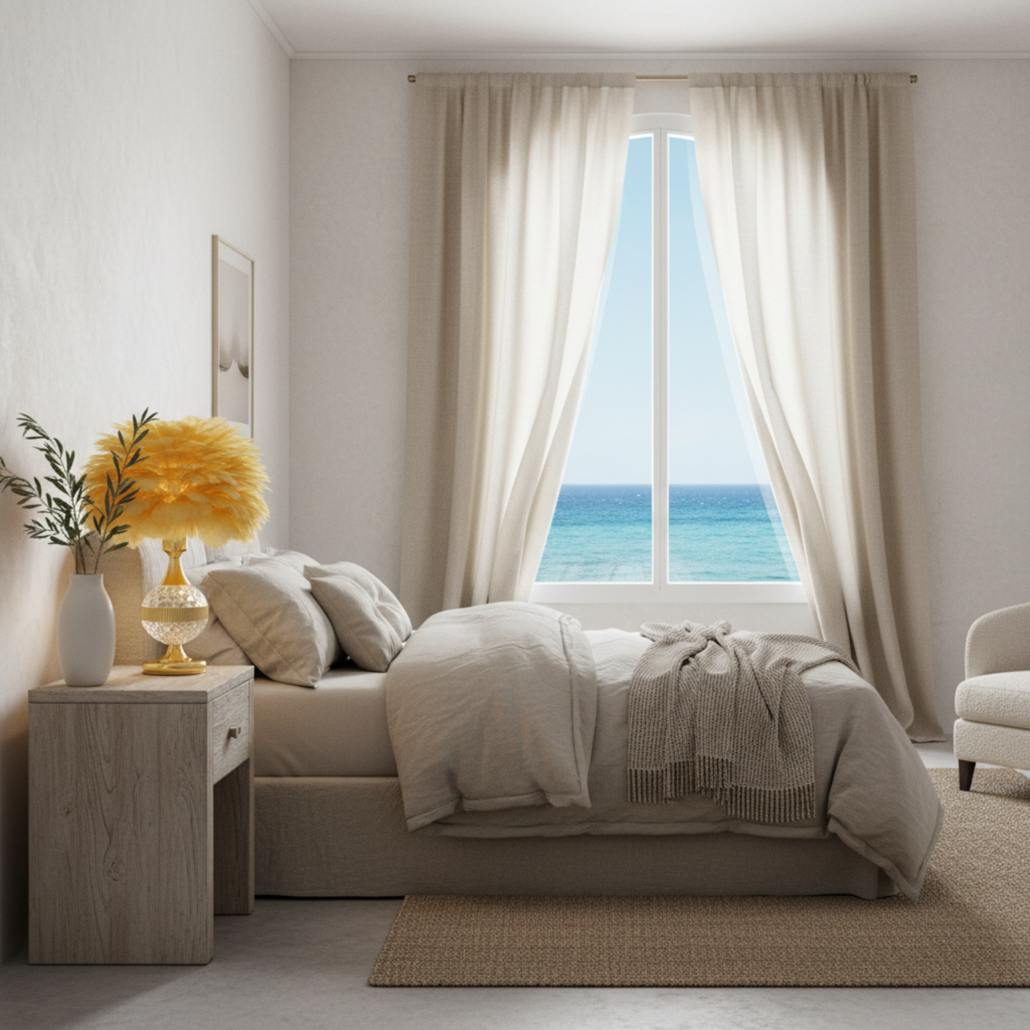 Veilleuse à Plumes Design – Élégance Bohème Chic Tunisie