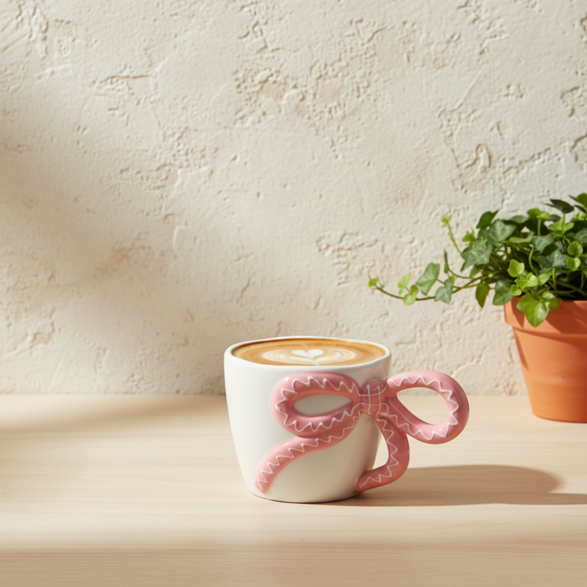 Mug Céramique Coquette Nœud Rose - Tasse Design Tendance Tunisie
