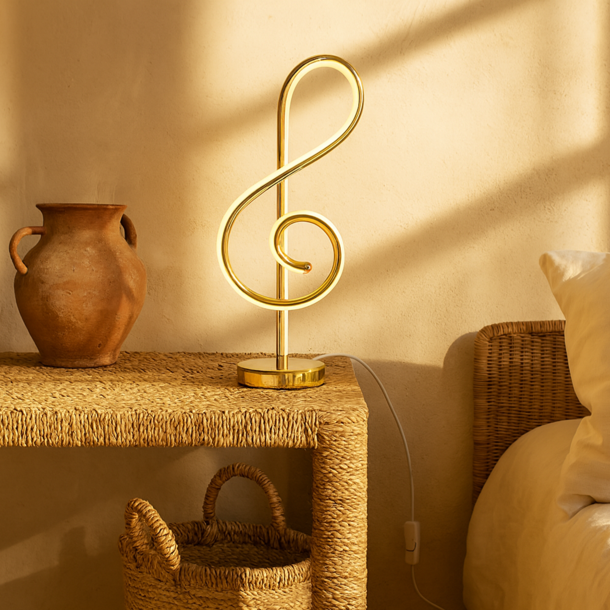 Veilleuse LED Tunisie Clé de Sol | Lampe de Chevet | Fiolla Home