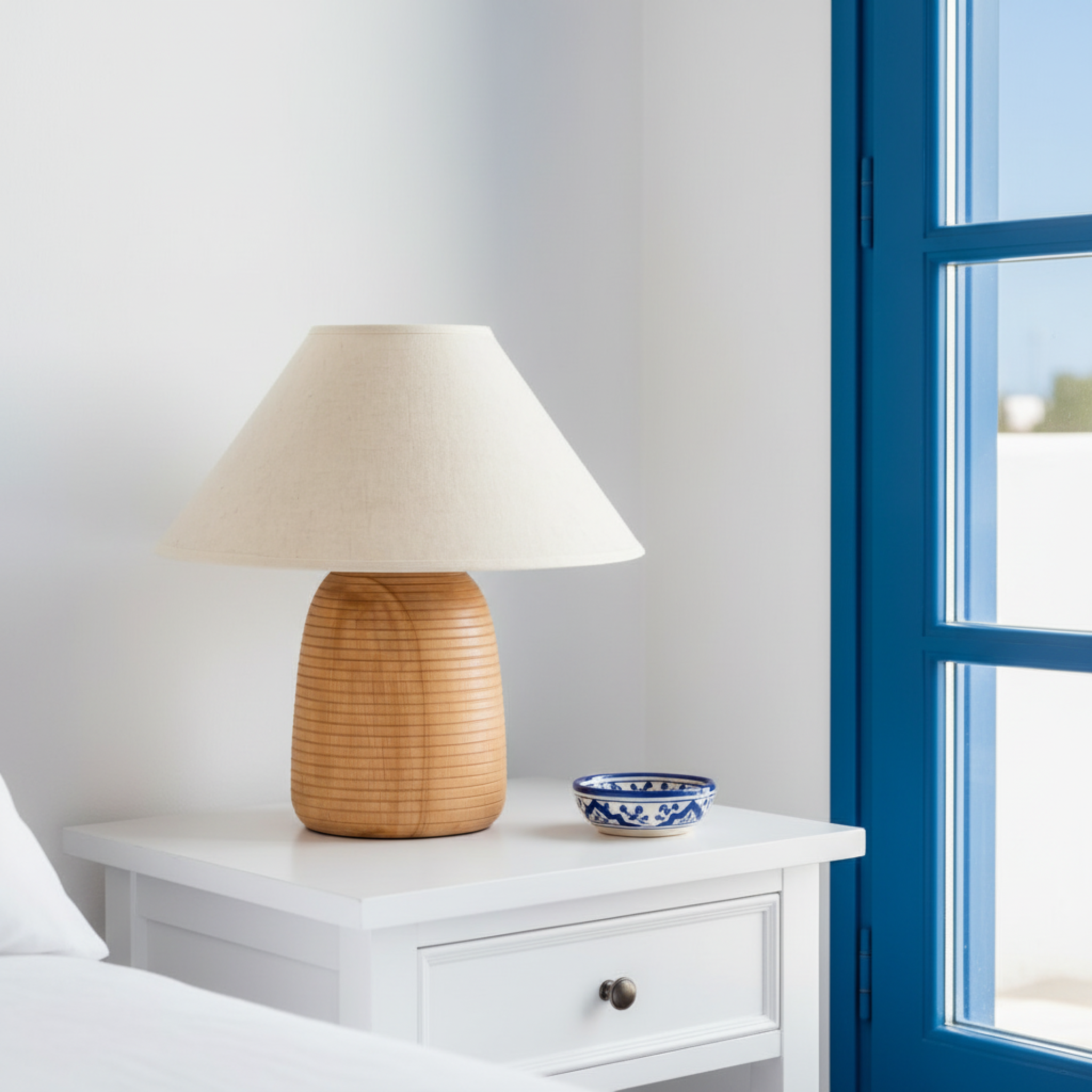 Lampe La Ruche – lampe de table bois handmade Tunisie