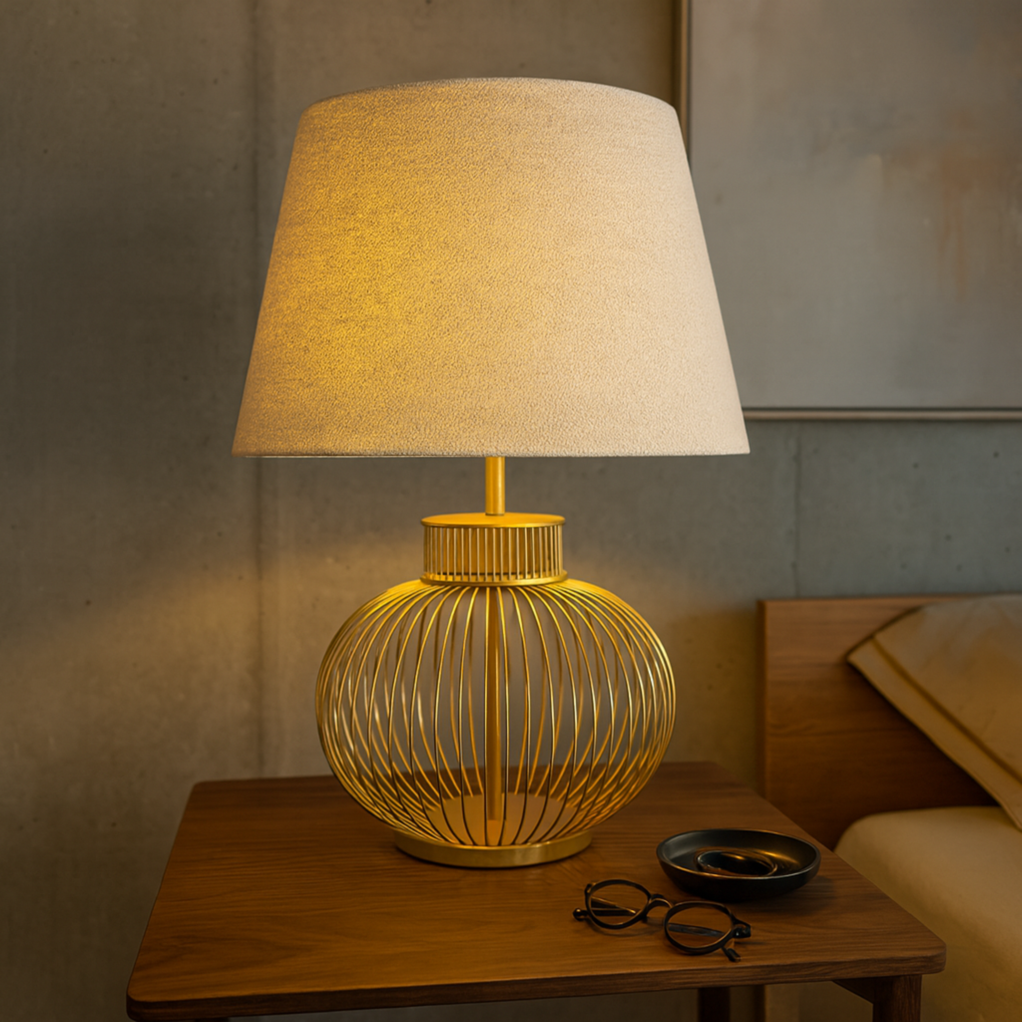 Veilleuse Métal Doré Sphère | Chambre Tunisie | Fiolla Home