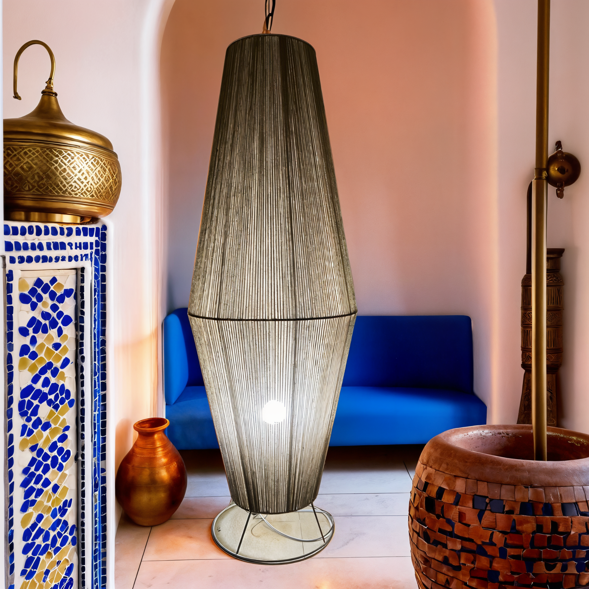 Lampadaire Handmade en Jute | Lumière Chaleureuse | Fiolla Home