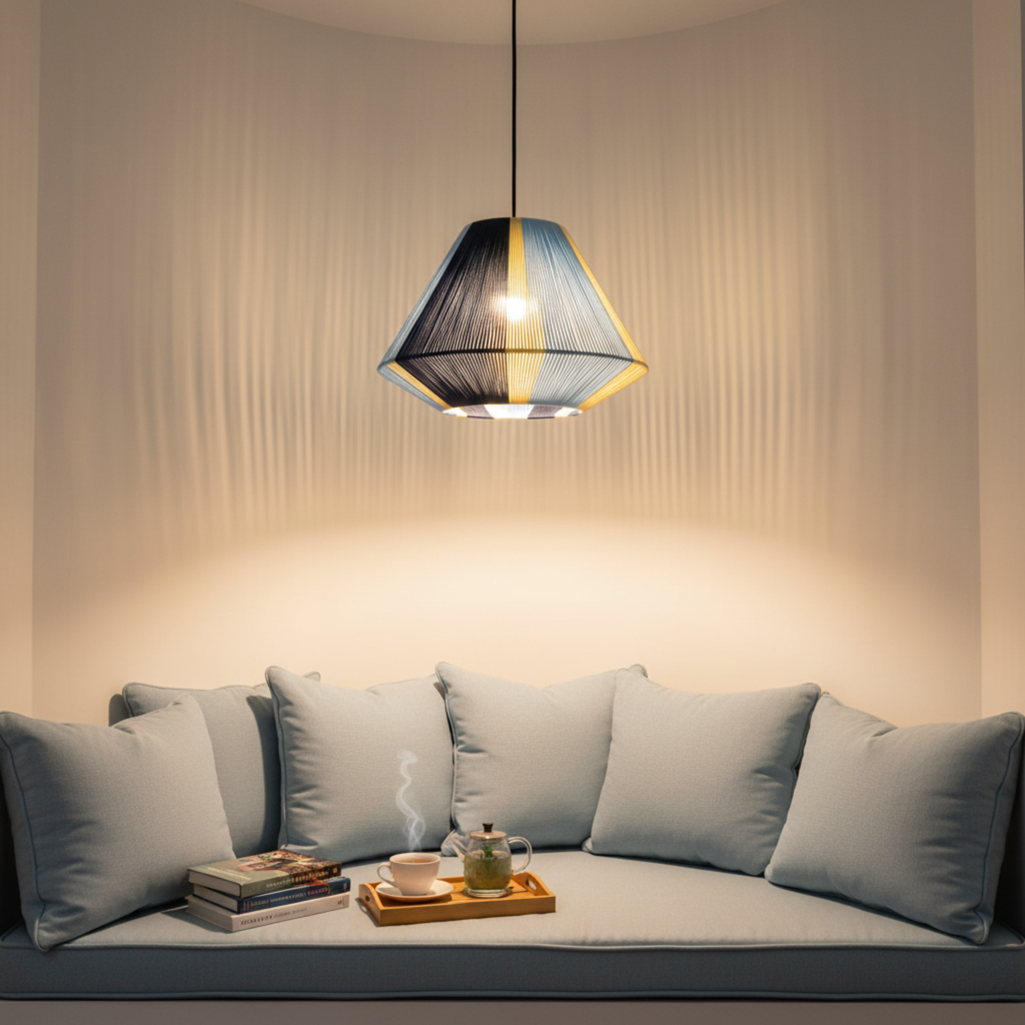 Suspension Géométrique Multicolore Fait Main | Design Moderne Tunisien