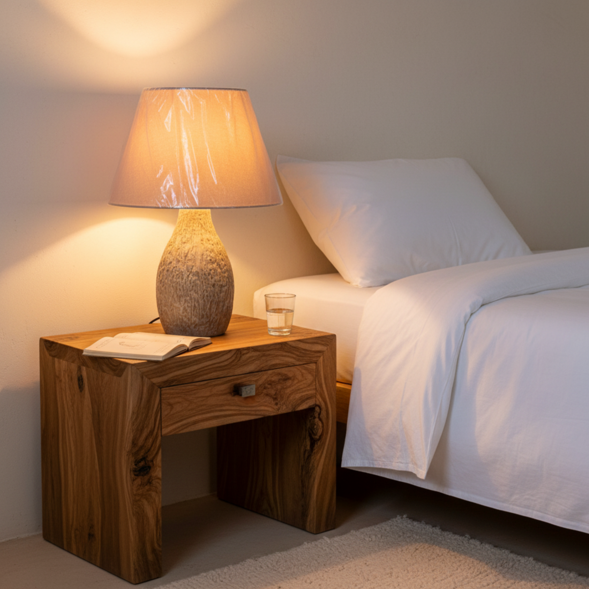 Veilleuse Base Texturée Marron | Céramique | Fiolla Home Tunisie