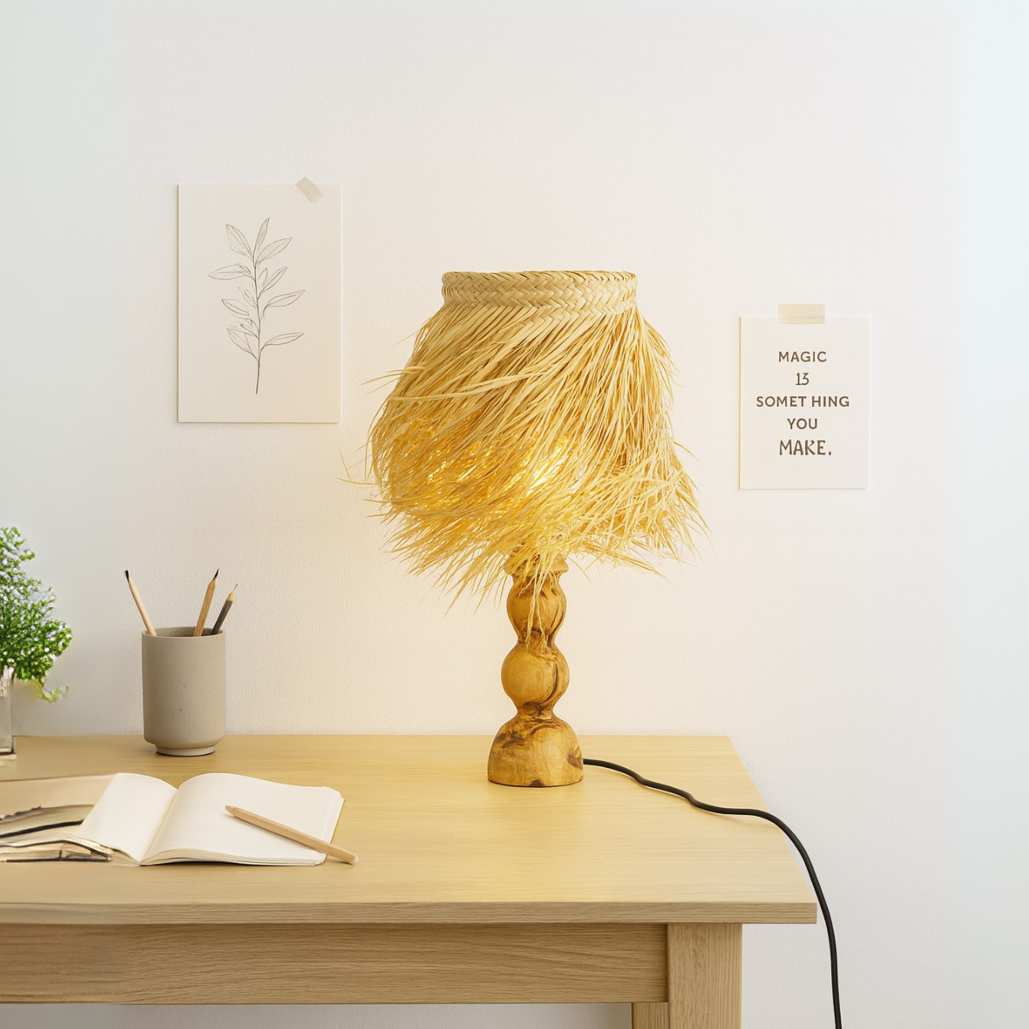 Veilleuse Bohème en Palmier | Bois d’Olivier | Fiolla Home