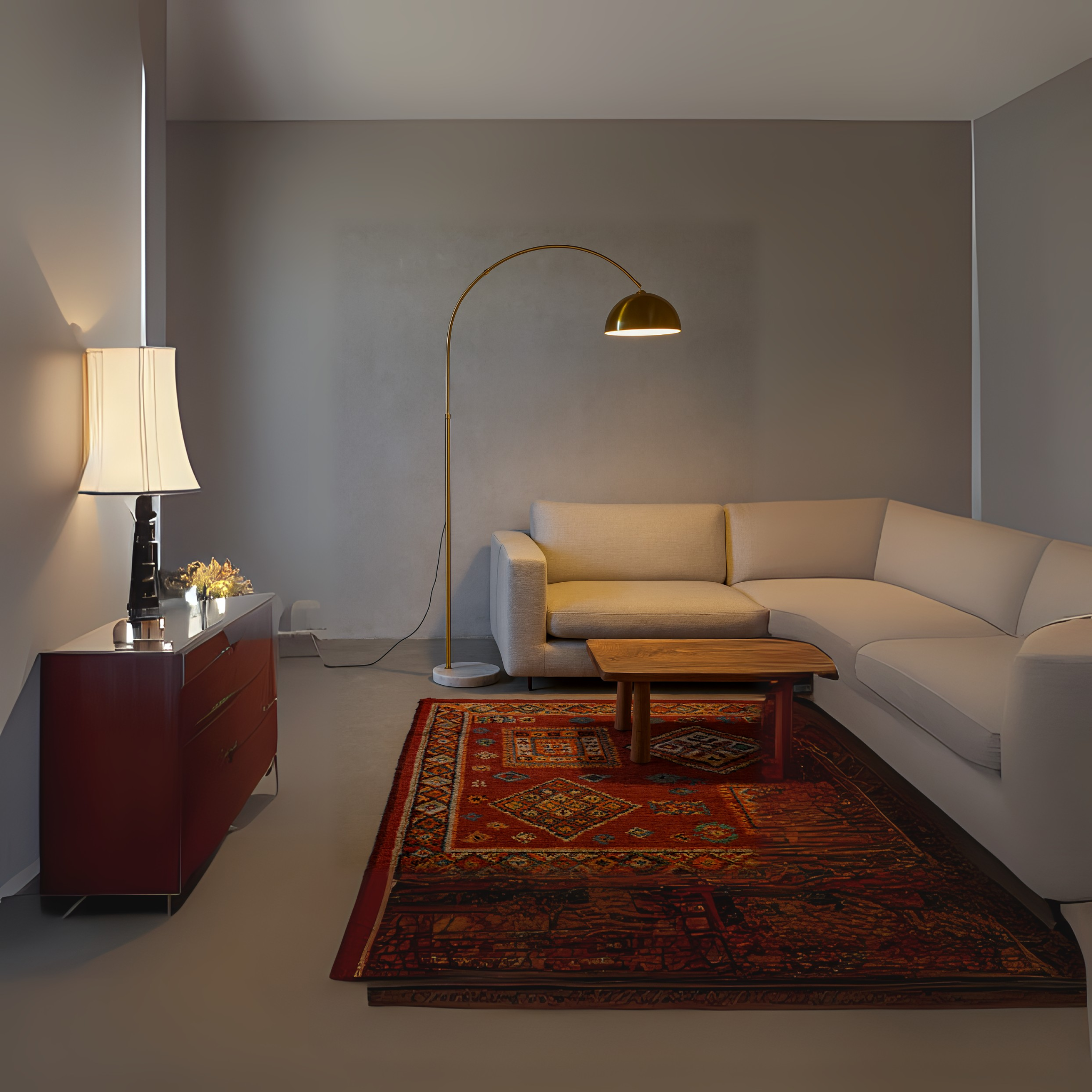 Lampadaire arc doré LED Tunisie | Design moderne | Fiolla Home