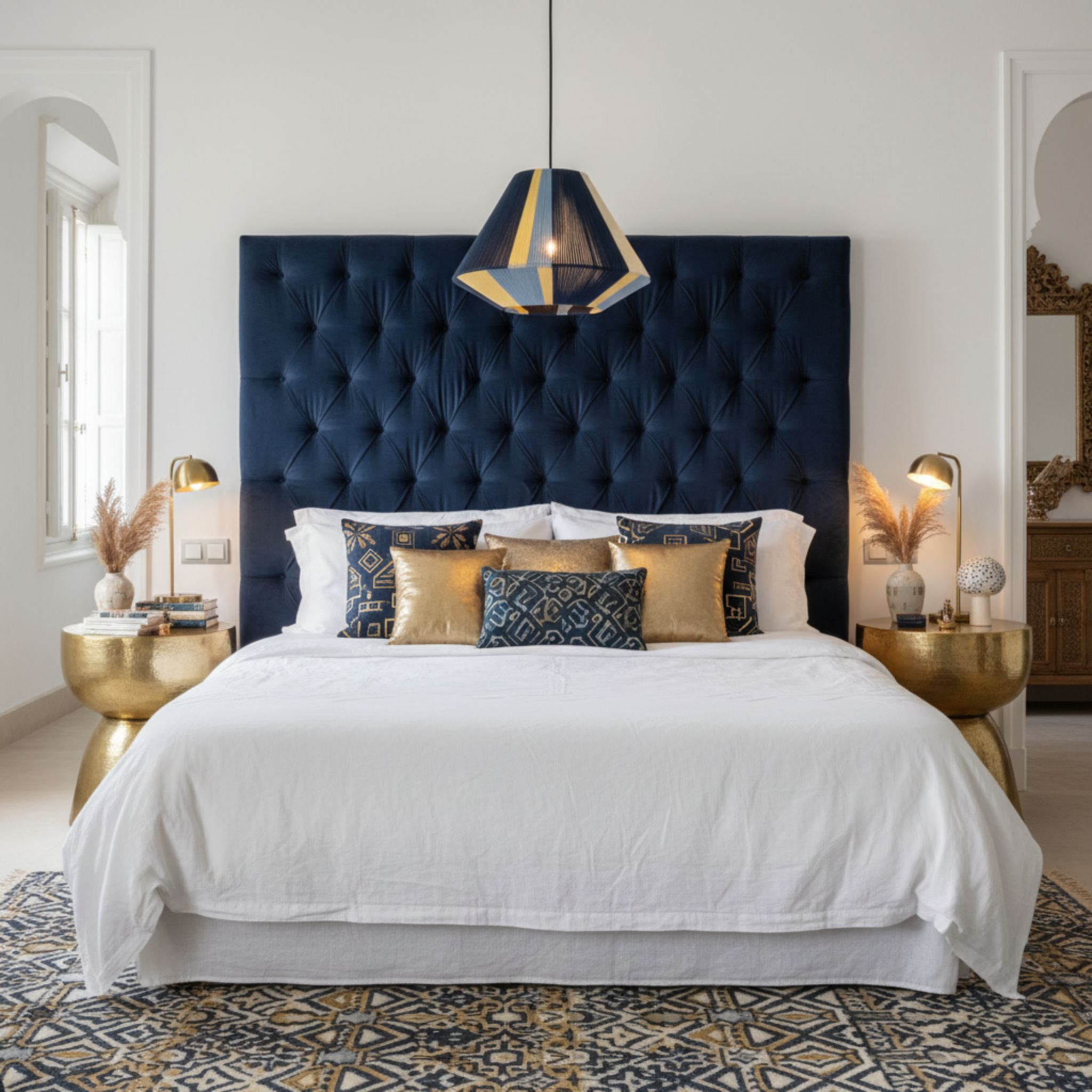 Suspension Géométrique Multicolore Fait Main | Design Moderne Tunisien