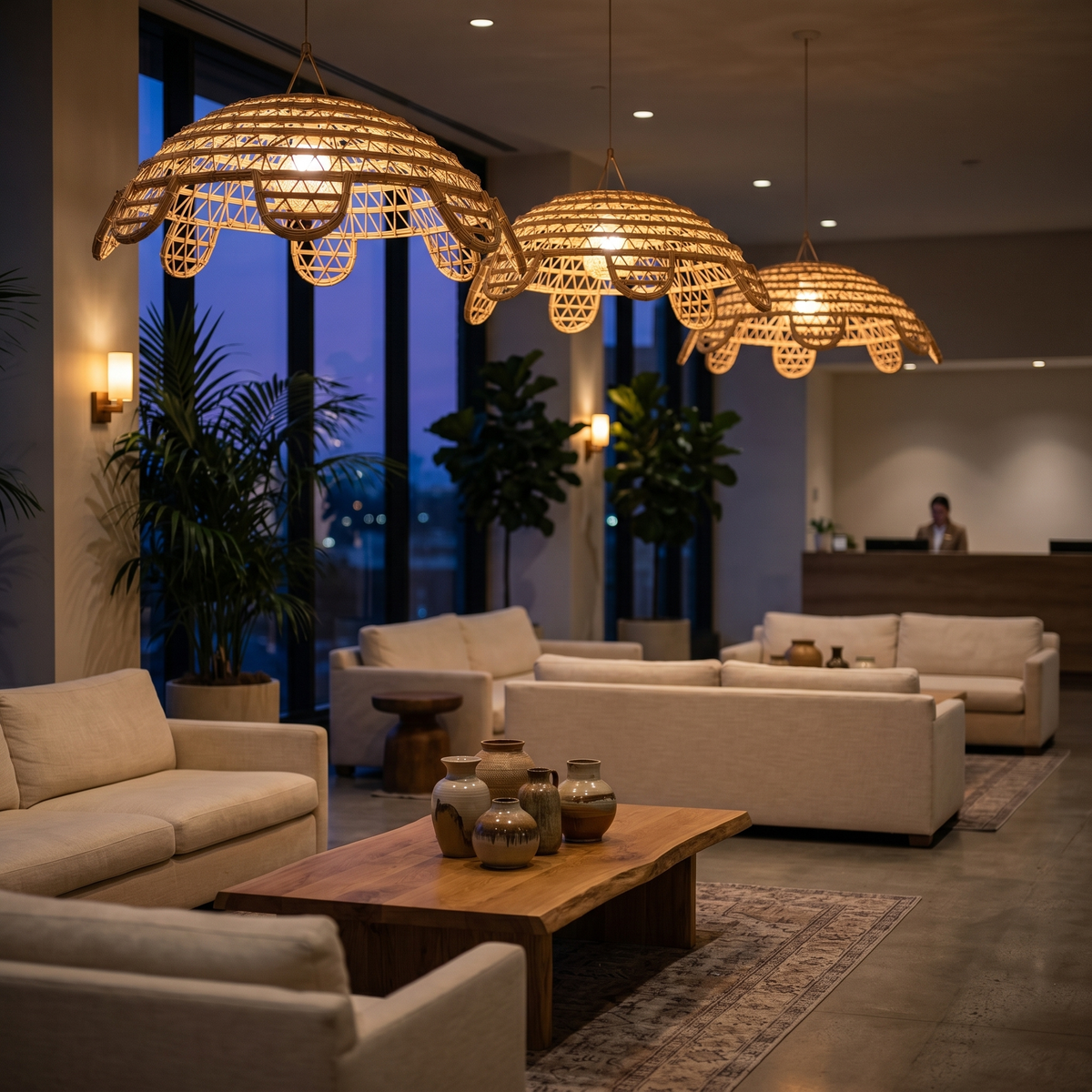 Lustre Palmier Tunisie | Suspension Dôme Festonné Bohème | Fiolla Home