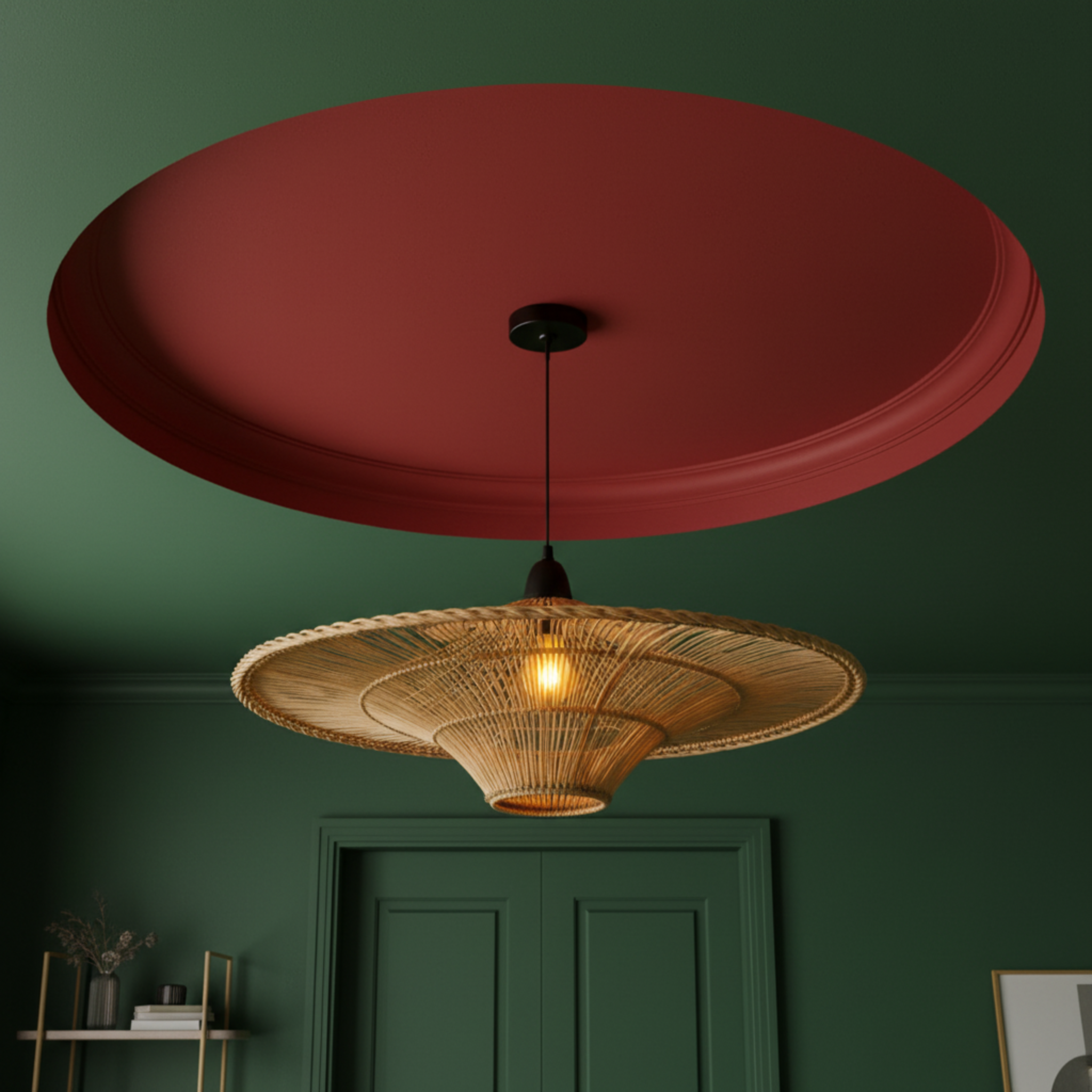 Suspension Soucoupe Rotin Tressé Conique Fait Main | Fiolla Home