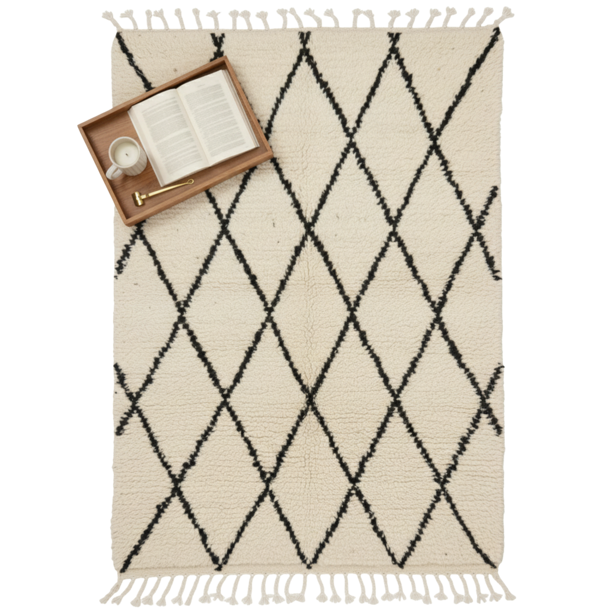 Tapis Berbère Laine Tissé Main Tunisie | Motif losanges | Fiolla Home