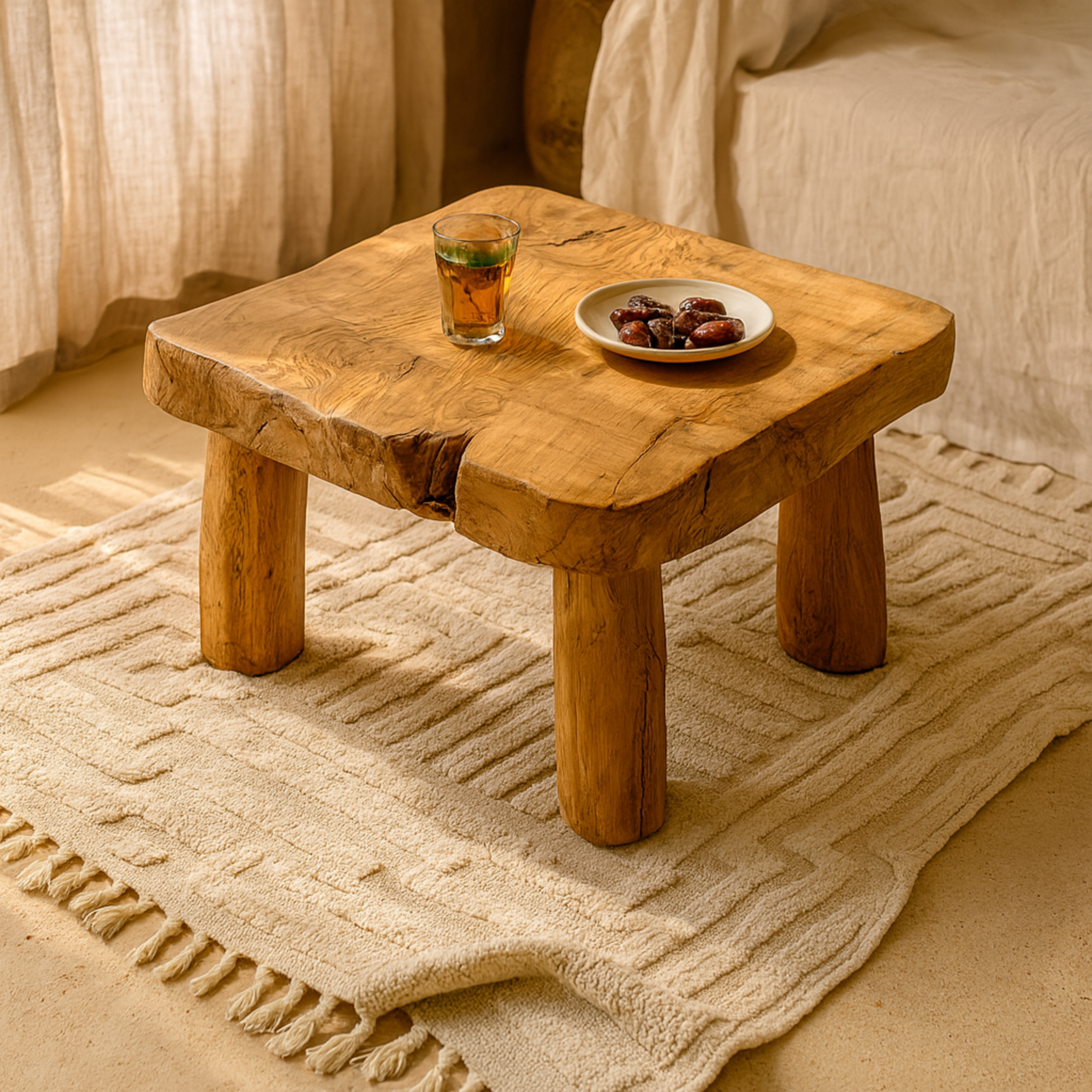 Tapis en Laine Tissé à la Main | Minimalisme Chic Tunisie | Fiolla Home