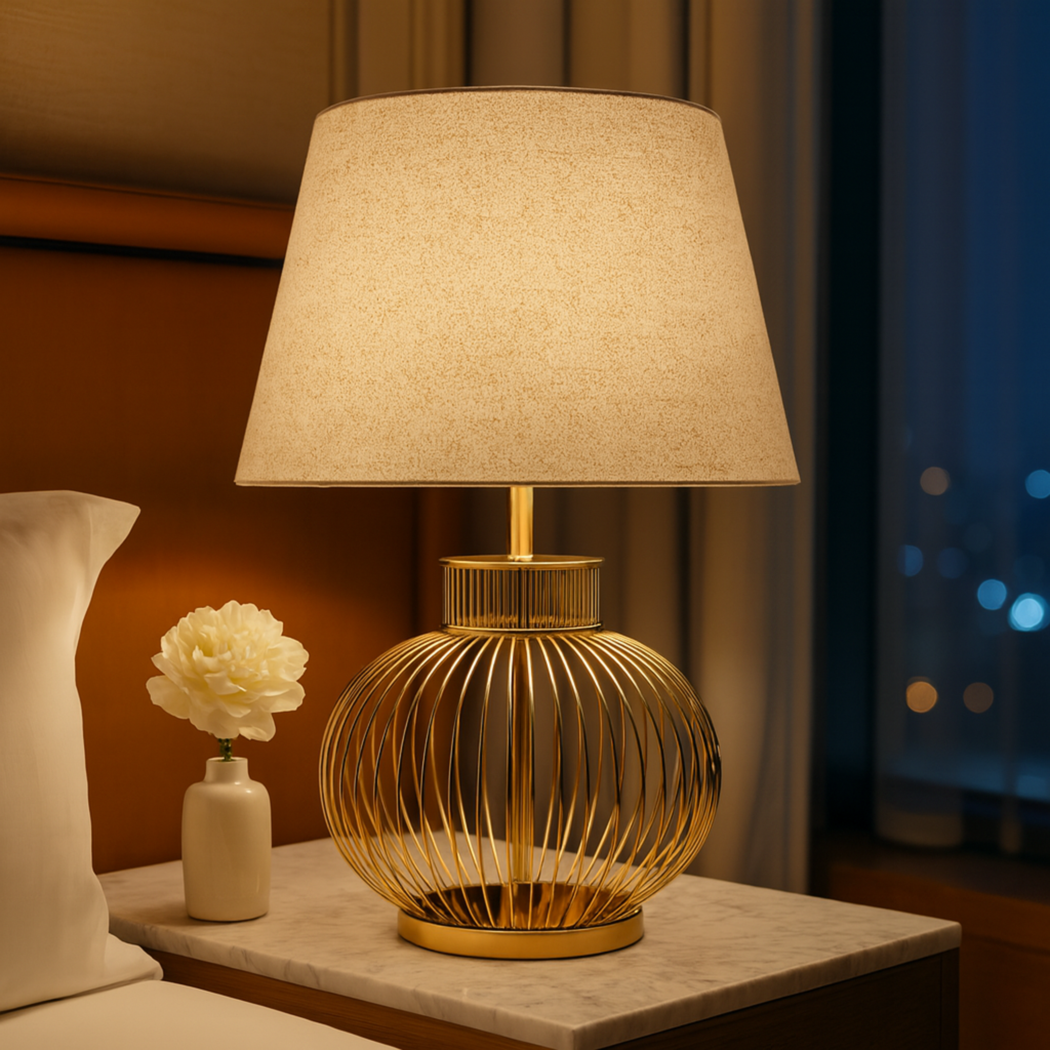 Veilleuse Métal Doré Sphère | Chambre Tunisie | Fiolla Home