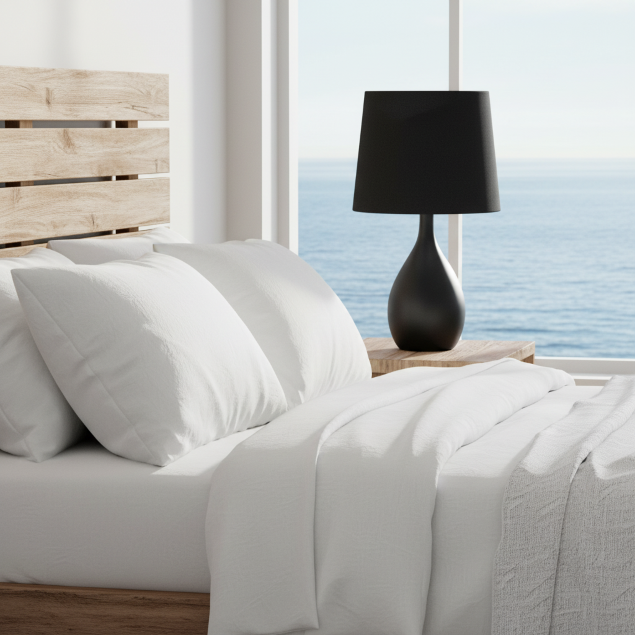 Lampe de Table Noire Mate Design Goutte | Fiolla Home Tunisie
