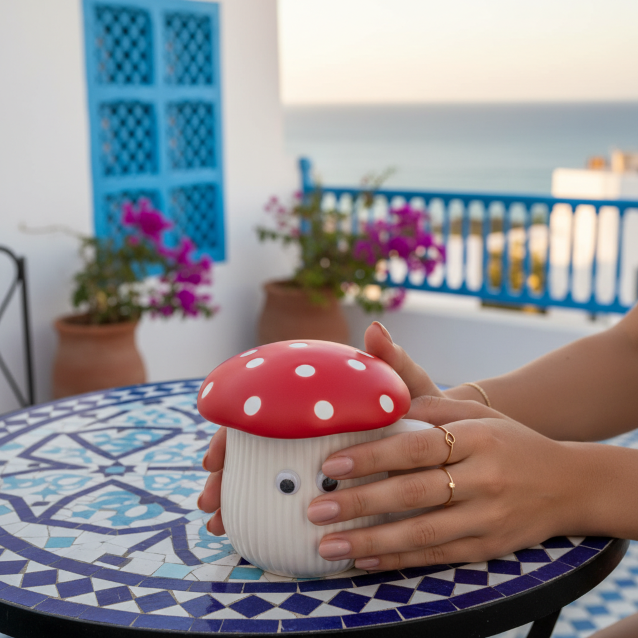 Mug Champignon en Céramique avec Couvercle – Design Kawaii & Original