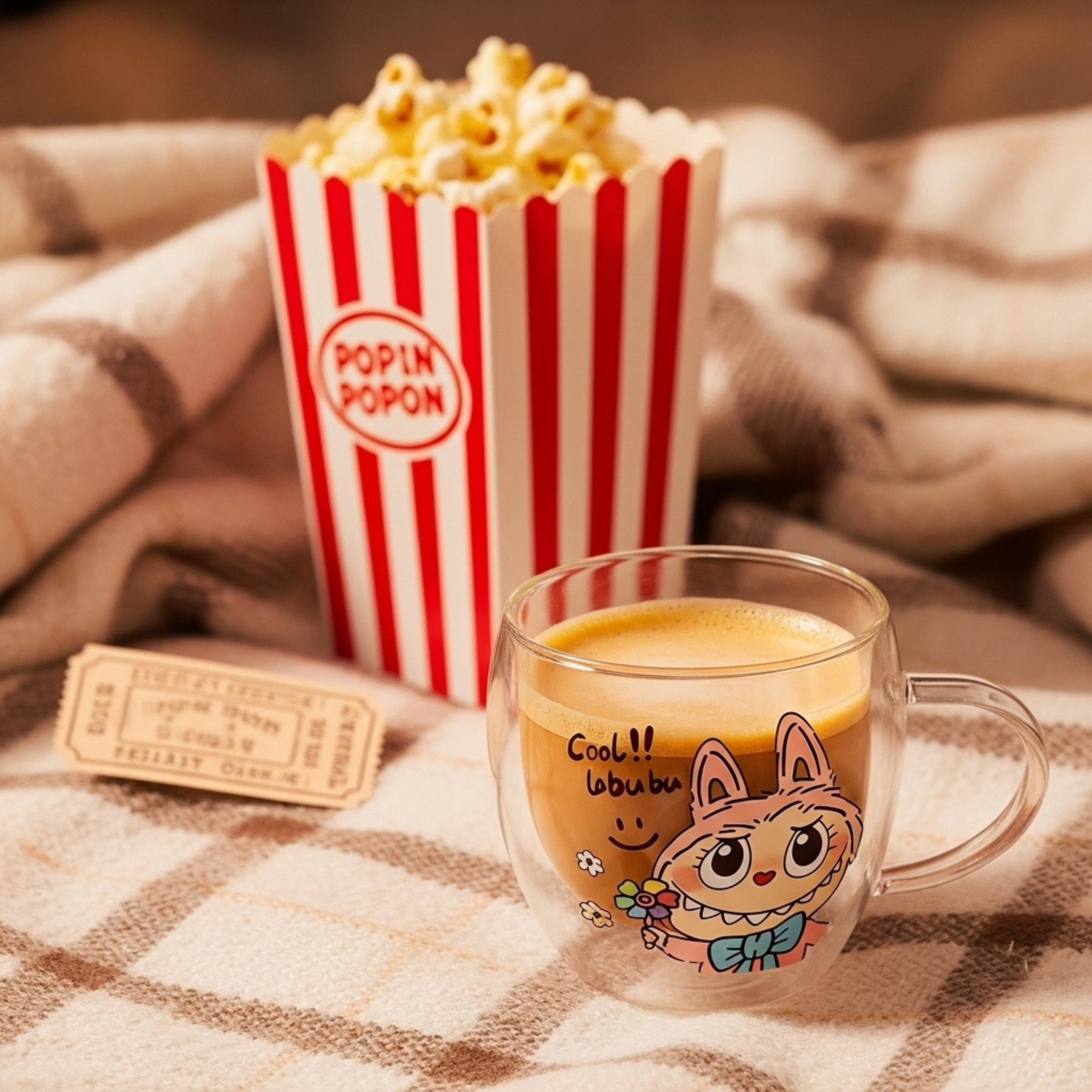 Tasse Double Paroi Labubu – Verre Borosilicate | Fiolla Home