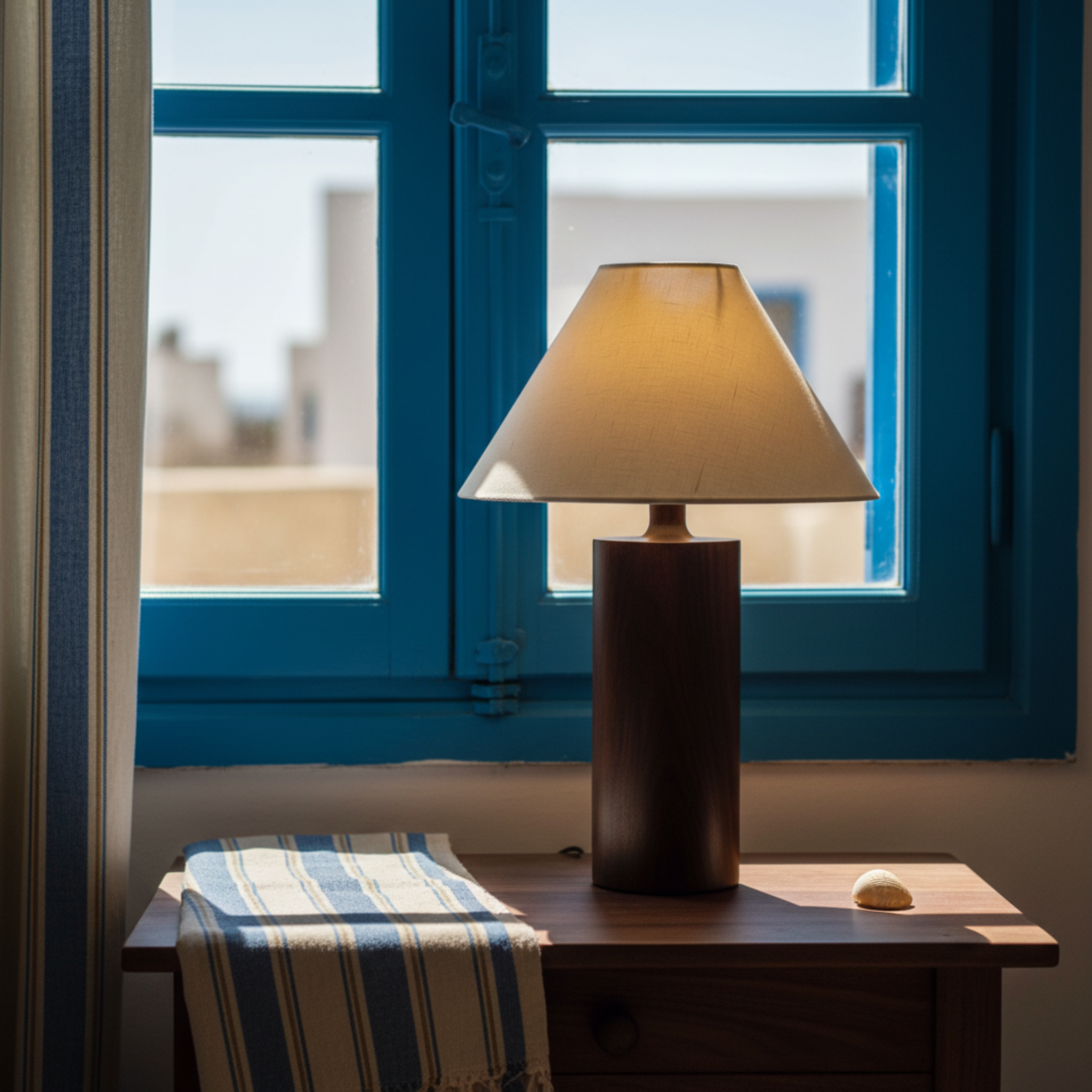 Lampe de Chevet Bois Hêtre & Lin | Fiolla Home Tunisie