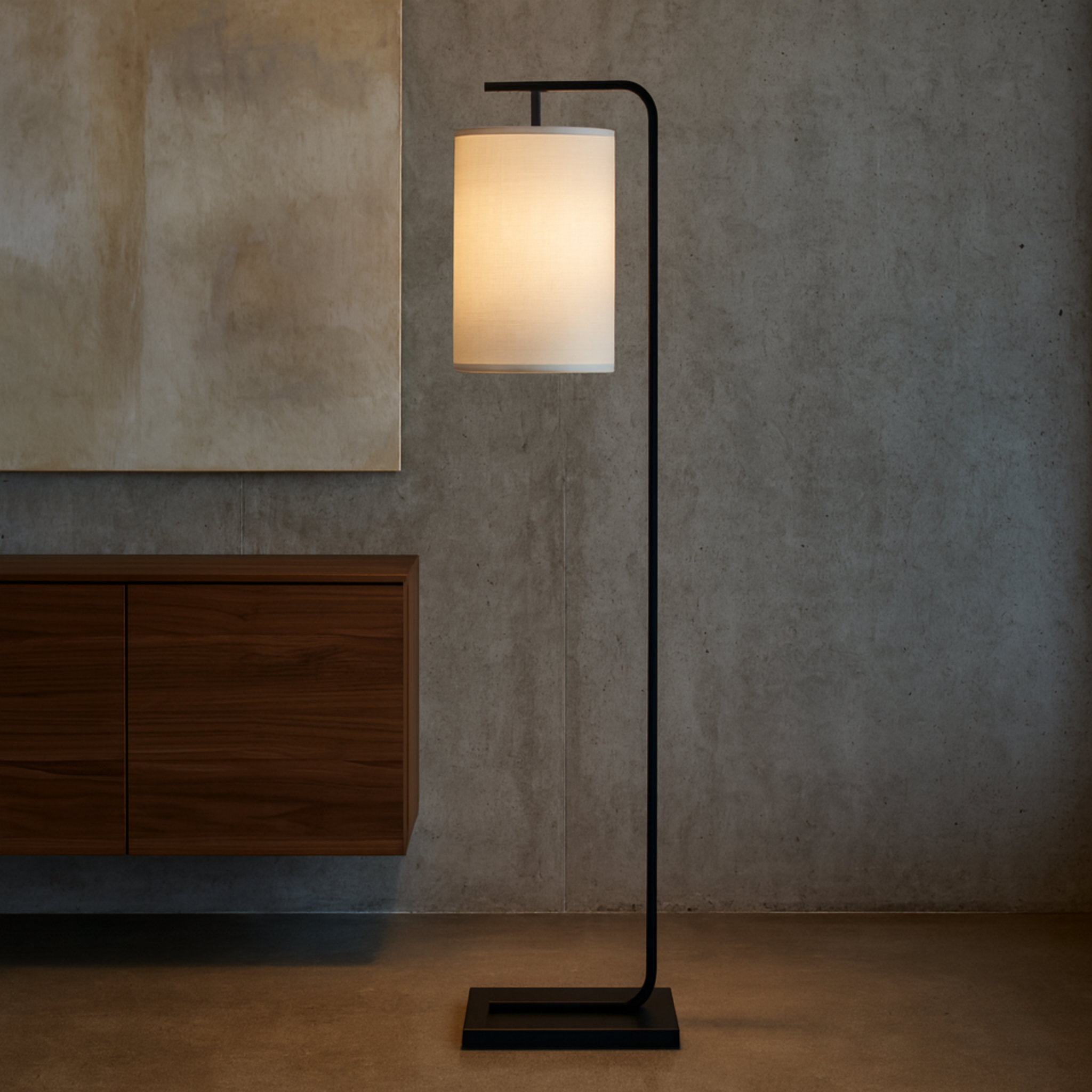 Lampadaire Noir Tunisie | Abat-jour Cylindre | Fiolla Home