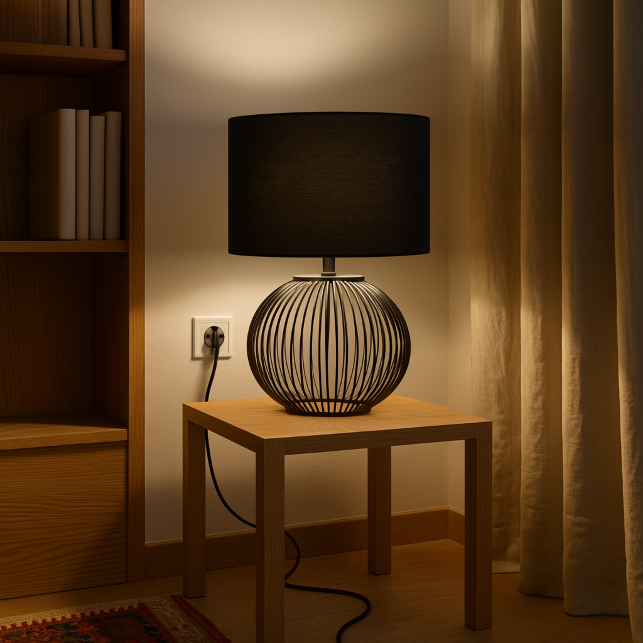 Veilleuse Métallique Noire Tunisie | Lampe de Chevet | Fiolla Home