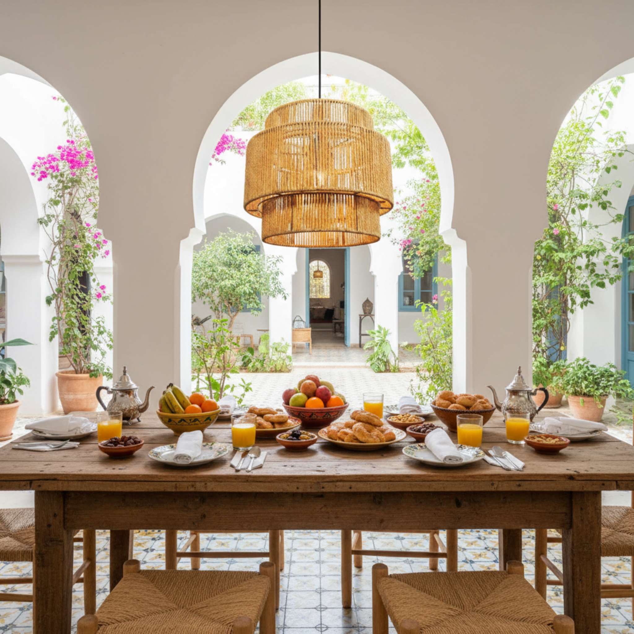 Suspension "Byrsa" à 3 Niveaux – Lustre Spectaculaire en Jute Tressé