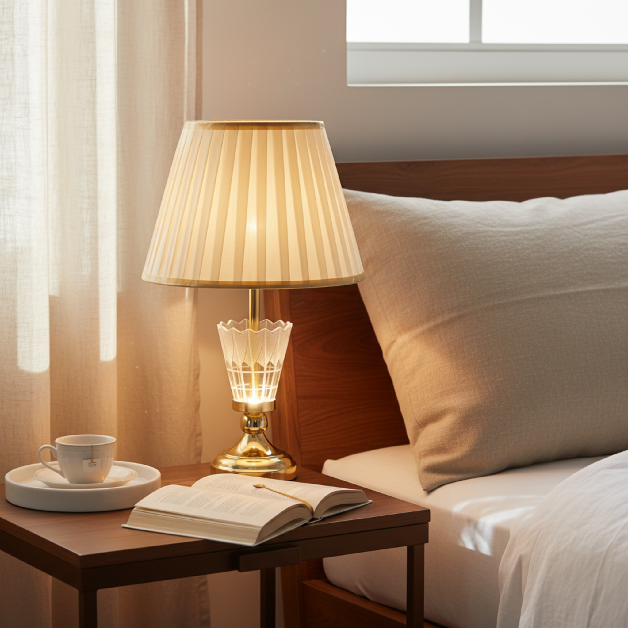 Veilleuse Dorée Élégante – Lampe de Chevet Design pour Chambre à Coucher Tunisie