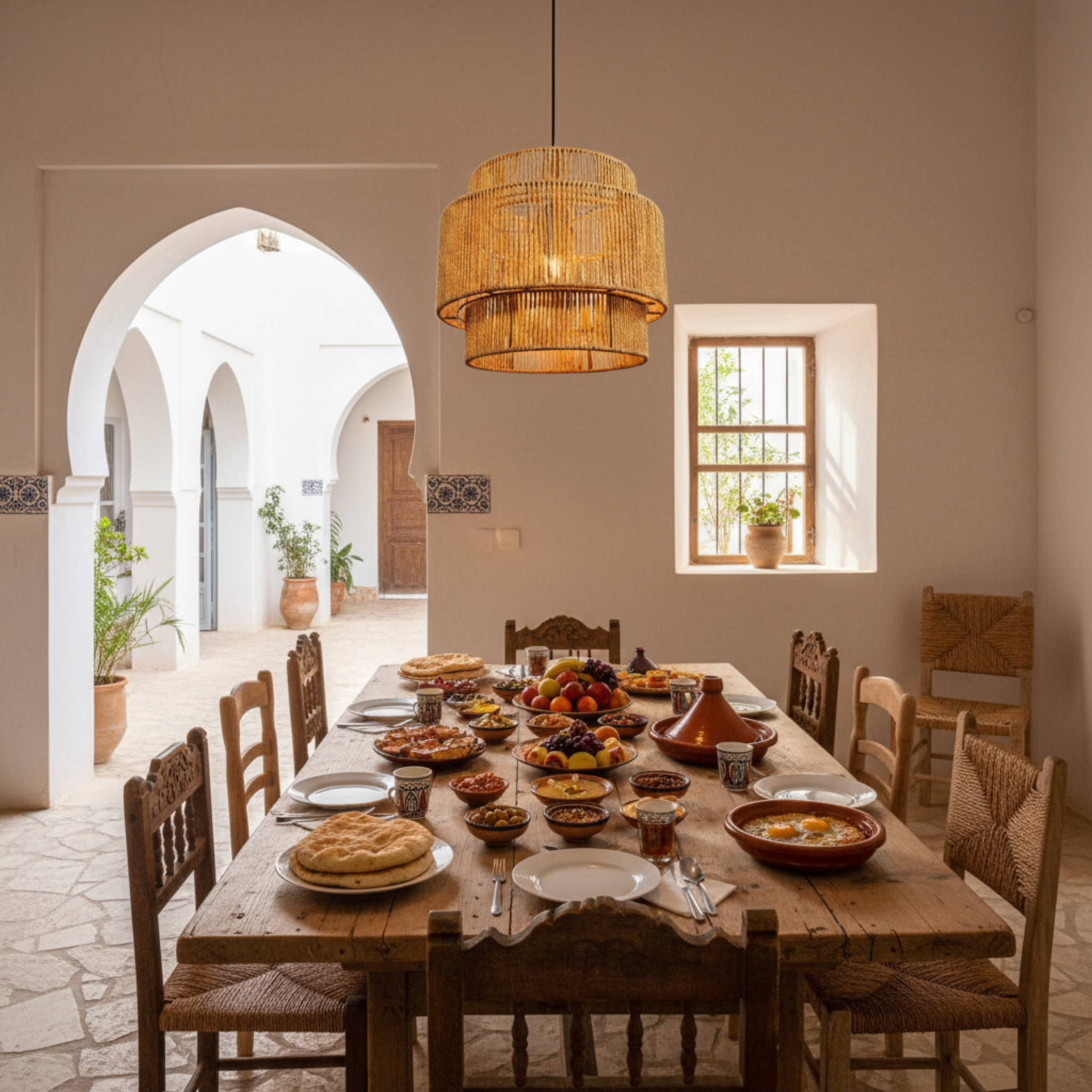 Suspension "Byrsa" à 3 Niveaux – Lustre Spectaculaire en Jute Tressé