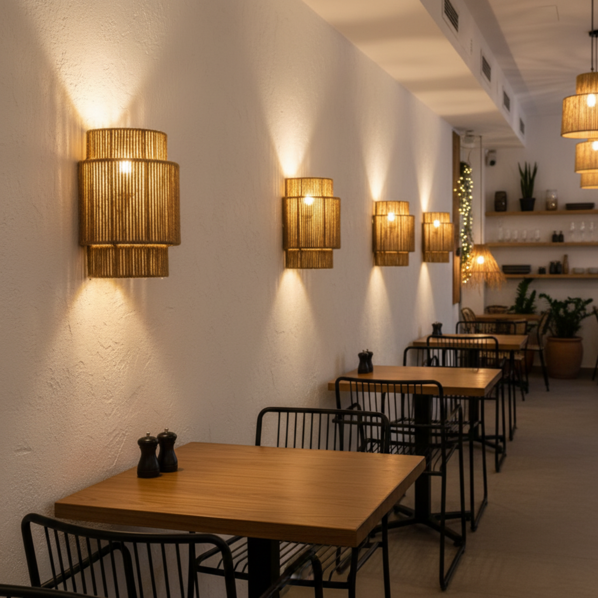 Applique Murale "Kenza" en Jute Tressé – Luminaire Style Boho Naturel