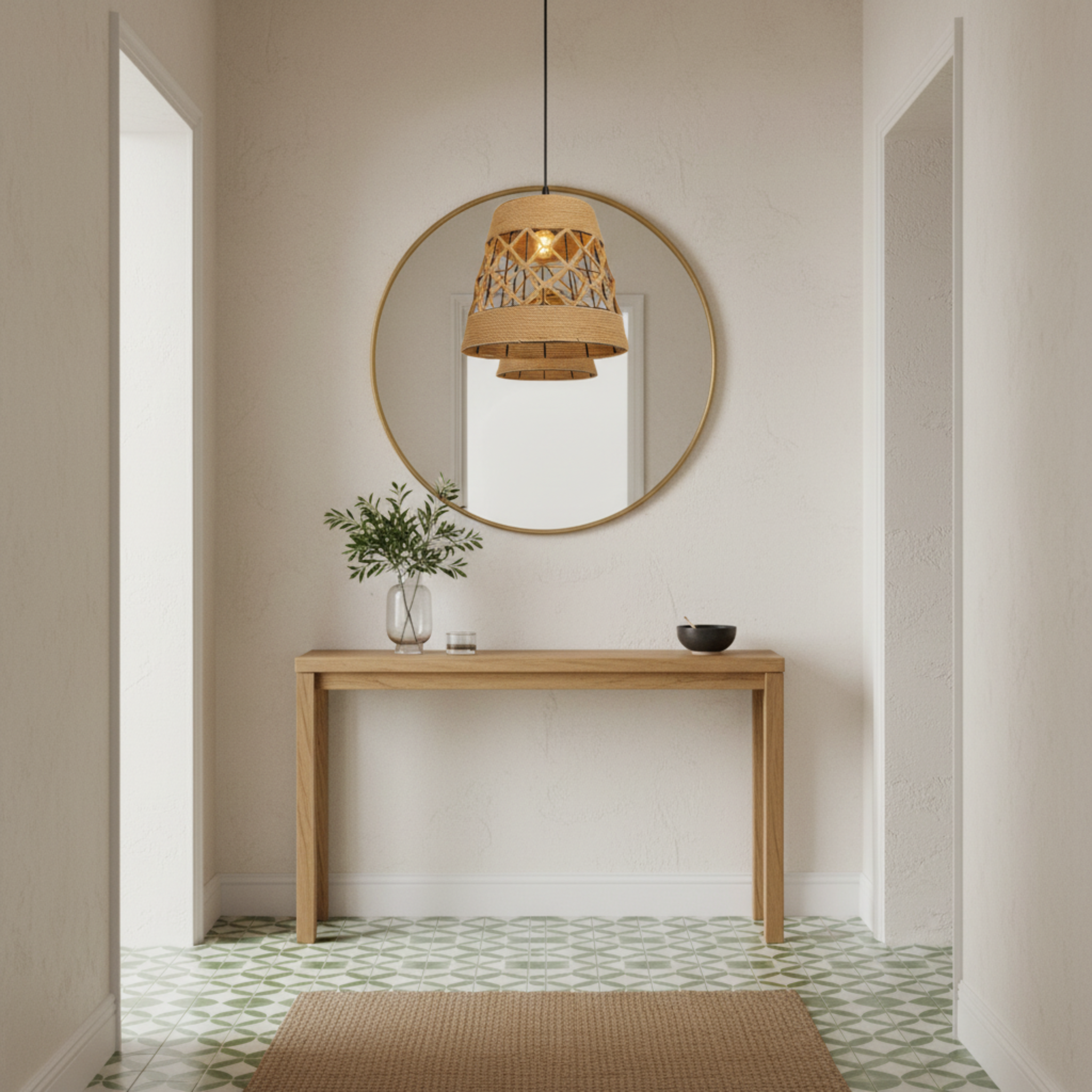 Suspension "Alya" en Jute Tressé – Luminaire Tunisie