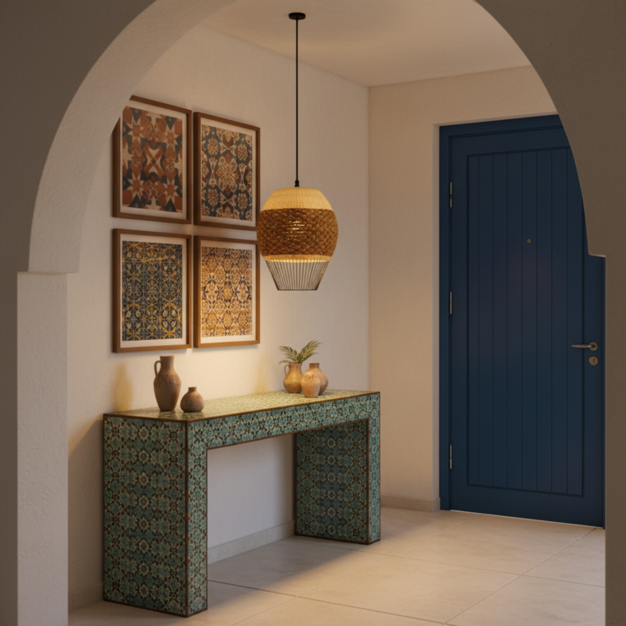 Suspension "Nomade Lumineux" | Fibres Végétales & Métal | Tunisie