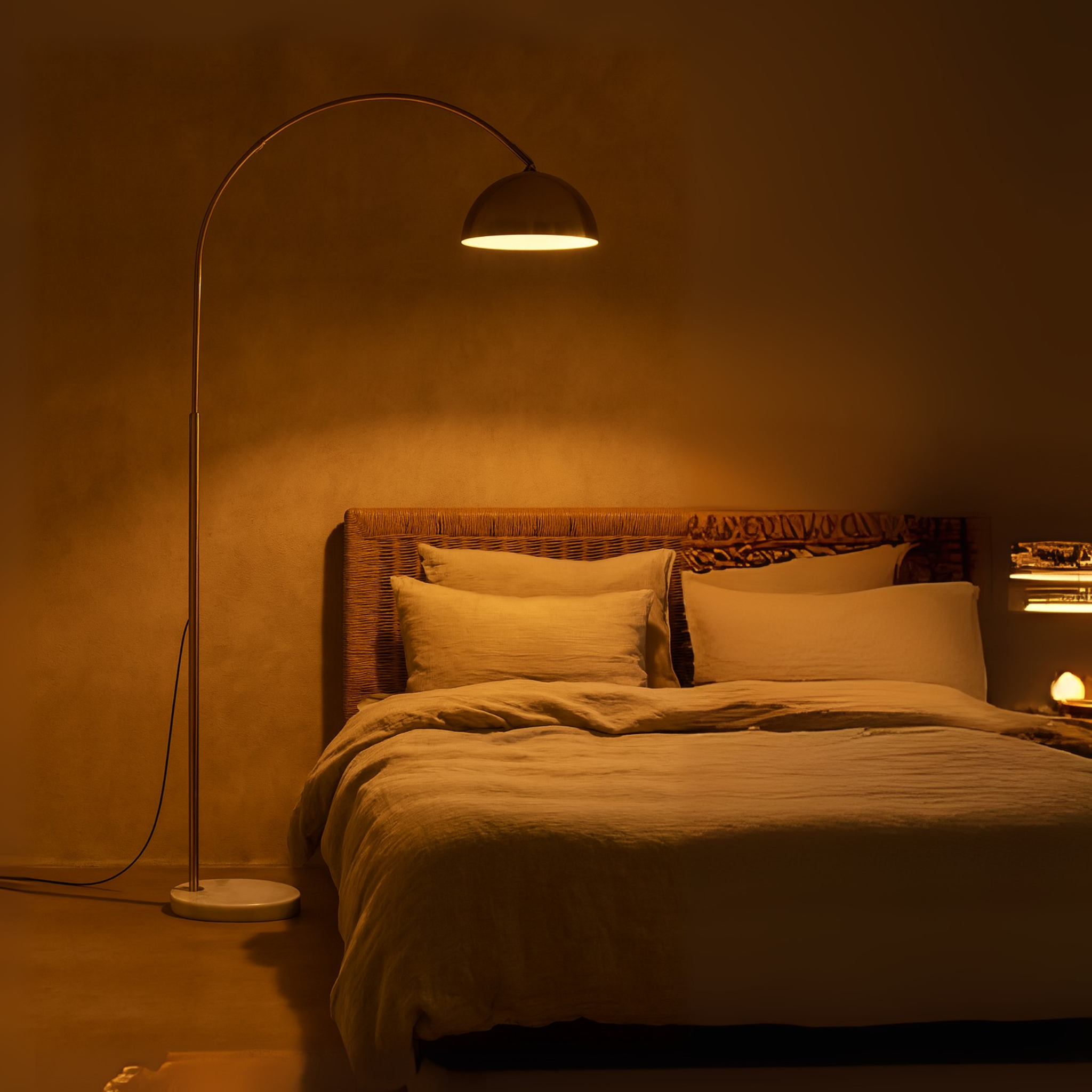 Lampadaire arc doré LED Tunisie | Design moderne | Fiolla Home
