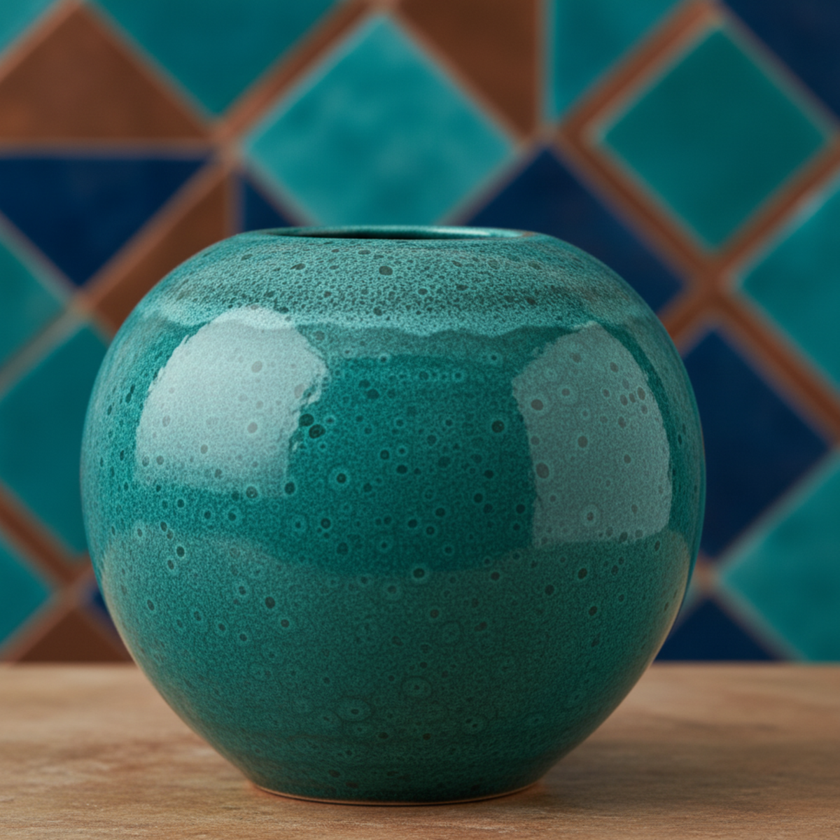 Vases en céramique émaillée – Vert méditerranéen (lot de 3)